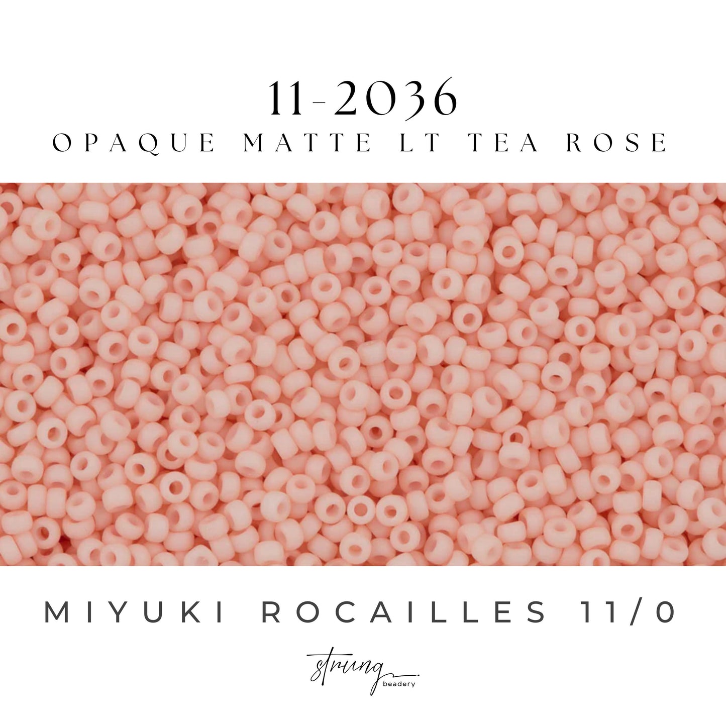 11-2036 Miyuki Seed Bead Round Rocailles 11/0 | Opaque Matte Light Tea Rose |15g | Japanese Beads for Jewelry Making