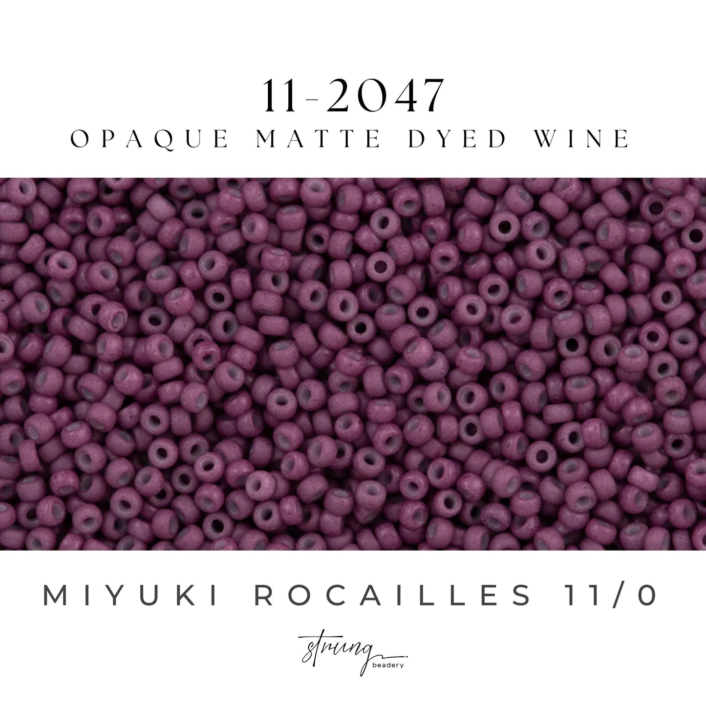 11-2047 Miyuki Seed Bead Round Rocailles 11/0 | Opaque Matte Dyed Wine |15g | Japanese Beads for Jewelry Making