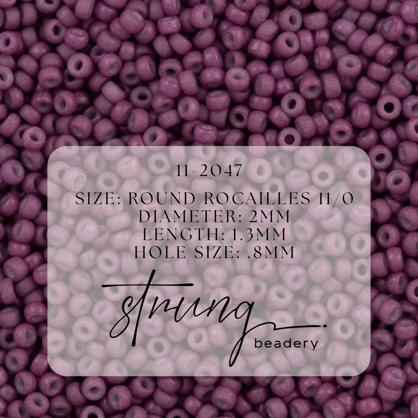 11-2047 Miyuki Seed Bead Round Rocailles 11/0 | Opaque Matte Dyed Wine |15g | Japanese Beads for Jewelry Making