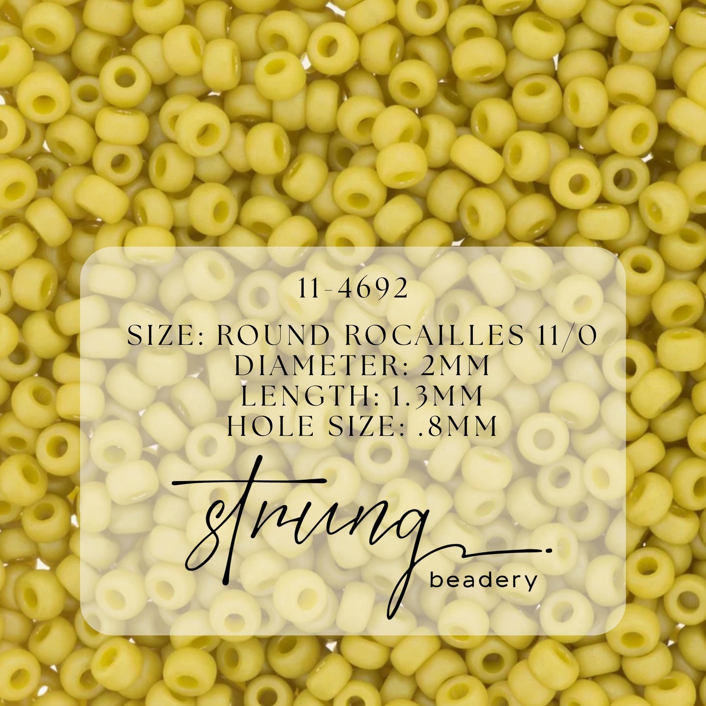 11-4692 Miyuki Seed Bead Round Rocailles 11/0 | Matte Opaque Glazed Citron AB |15g | Japanese Beads for Jewelry Making