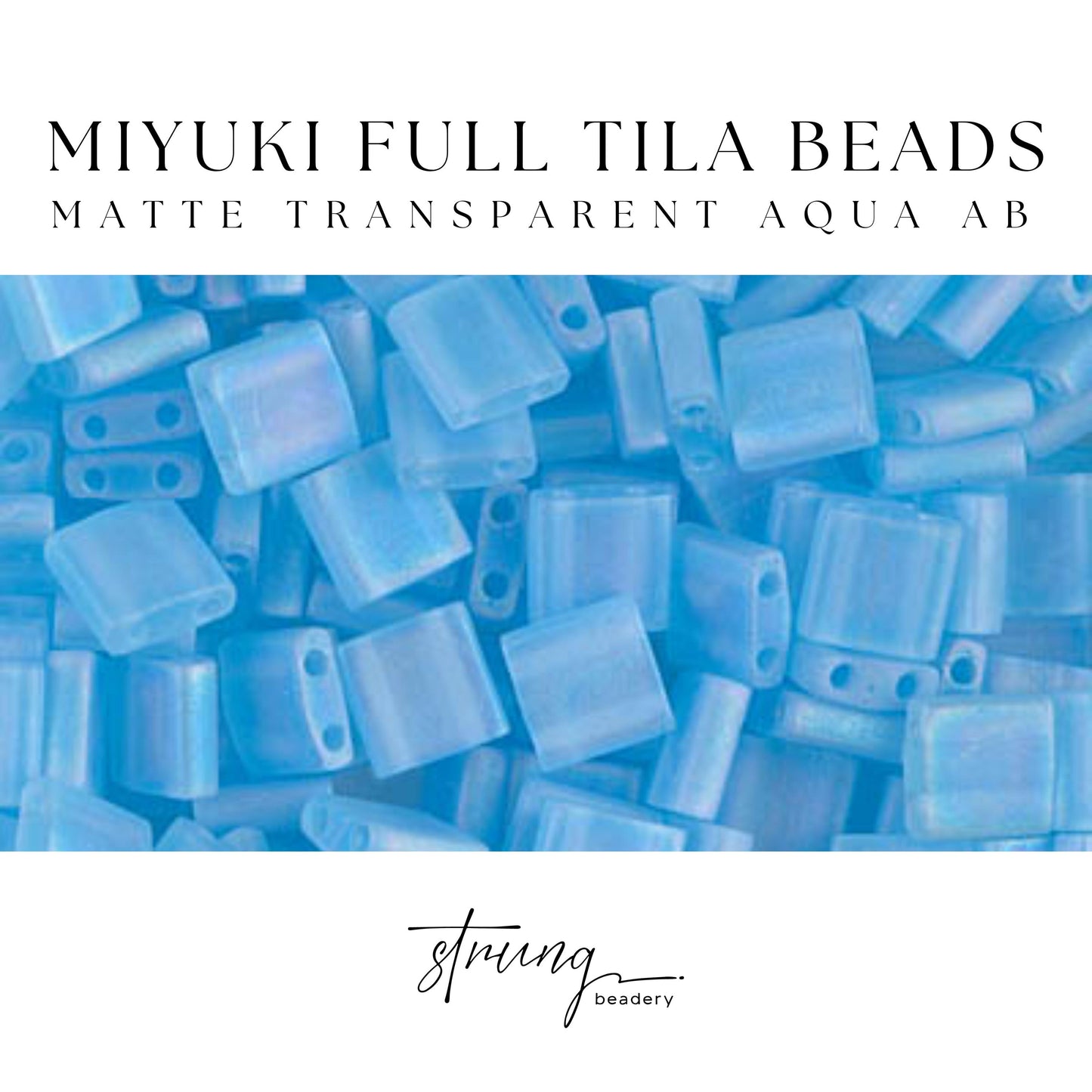Miyuki Tila Beads Matte Transparent Aqua AB Glass Tile Beads TL-148FR | Full | 8 Grams for Jewelry Making