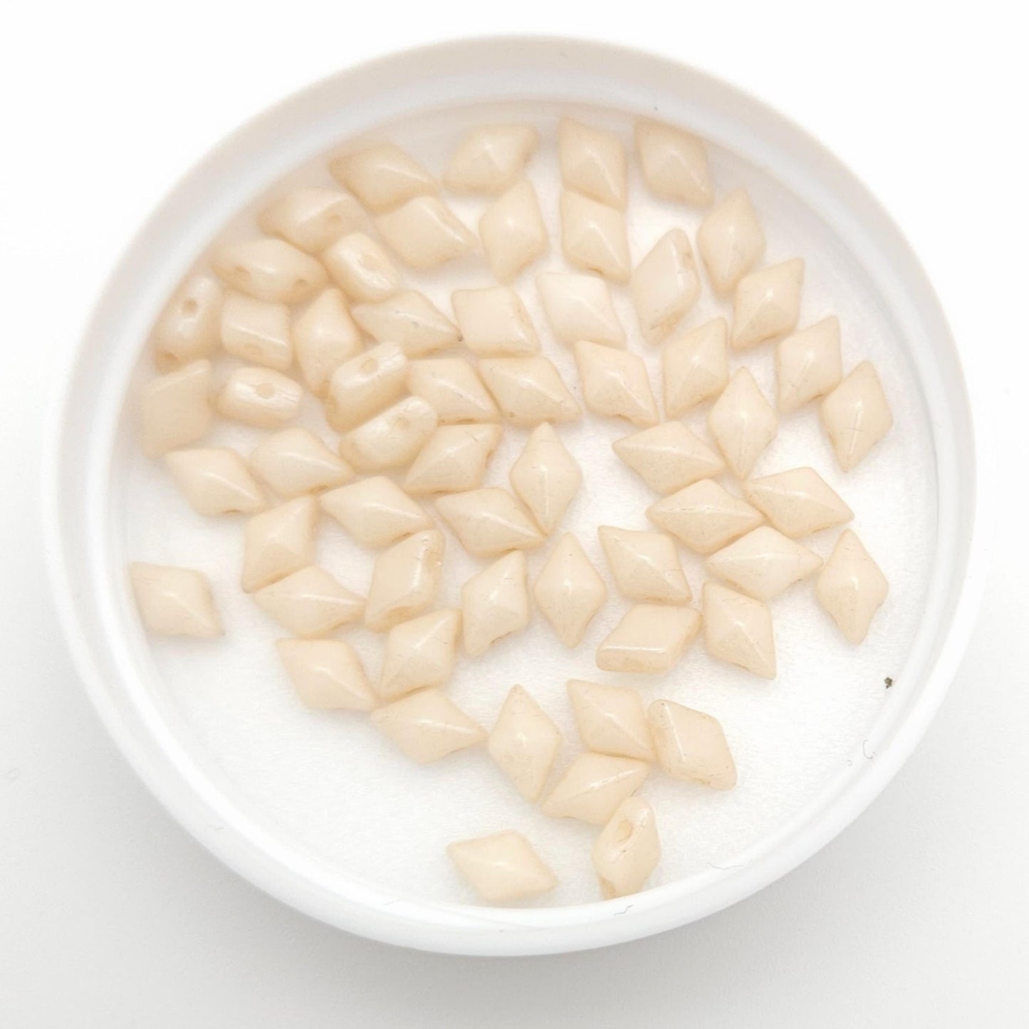 DiamonDuo™ Czech Glass Beads | 8g Tube | Chalk Champagne | Jewelry Making Beads for Bracelets & Necklaces