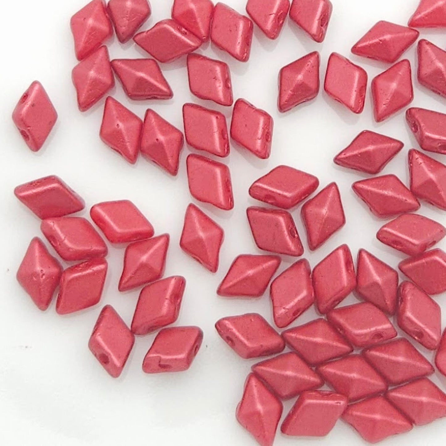 DiamonDuo™ Czech Glass Beads | 8g Tube | Dark Coral | Jewelry Making Beads for Bracelets & Necklaces