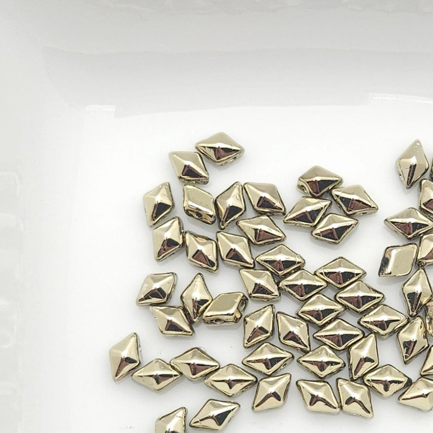 DiamonDuo™ Czech Glass Beads | 8g Tube | Matte Gold | Jewelry Making Beads for Bracelets & Necklaces