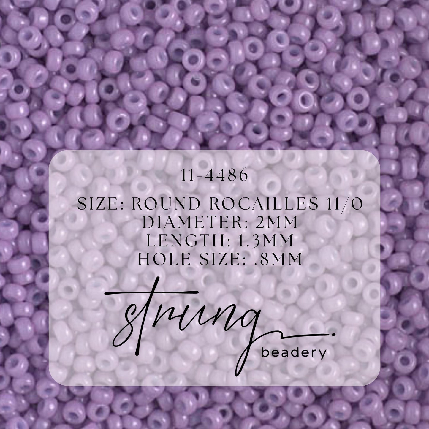 11-4486 Miyuki Seed Bead Round Rocailles 11/0 | Duracoat Dyed Opaque African Violet | 15g | Japanese Beads Jewelry Making