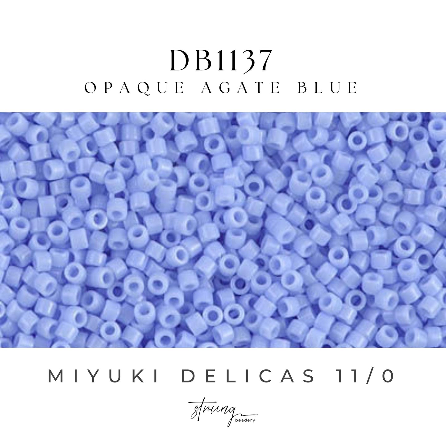 DB1137 Miyuki Delica Beads 11/0 Opaque Agate Blue– 8 grams - Japanese Seed Beads for Jewelry Making