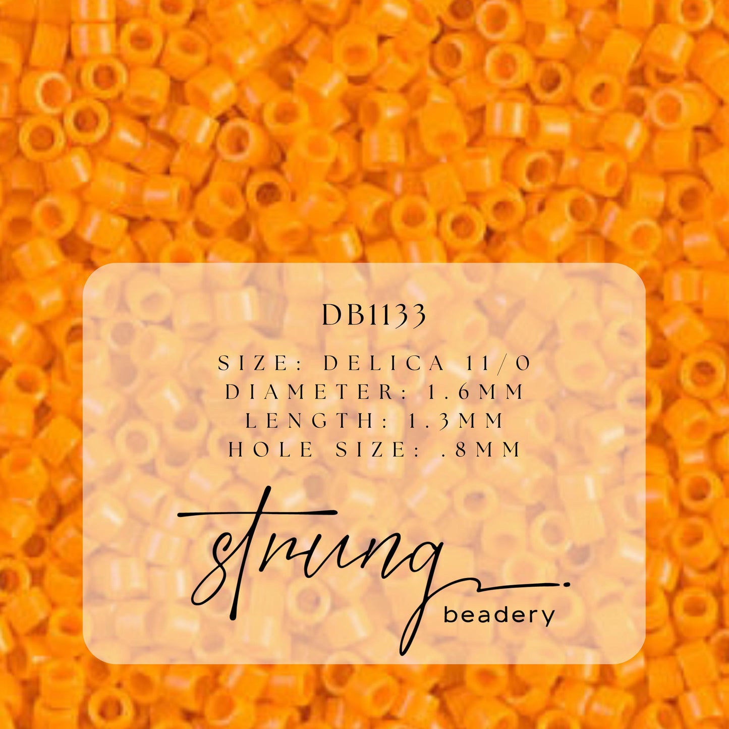 DB1133 Miyuki Delica Beads 11/0 Opaque Mandarin– 8 grams - Japanese Seed Beads for Jewelry Making