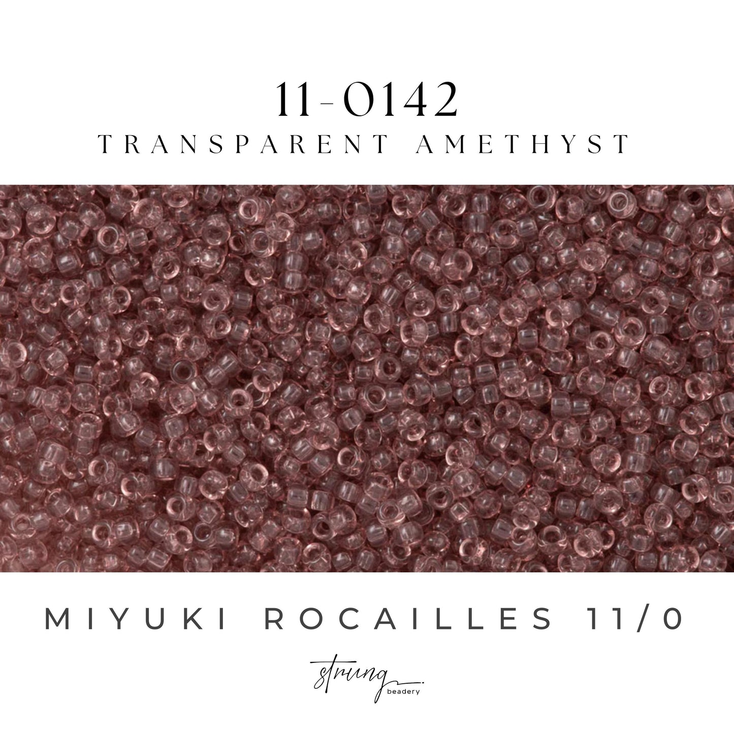 11-0142 Miyuki Seed Bead Round Rocailles 11/0 | Transparent Amethyst | 15g | Japanese Beads for Jewelry Making