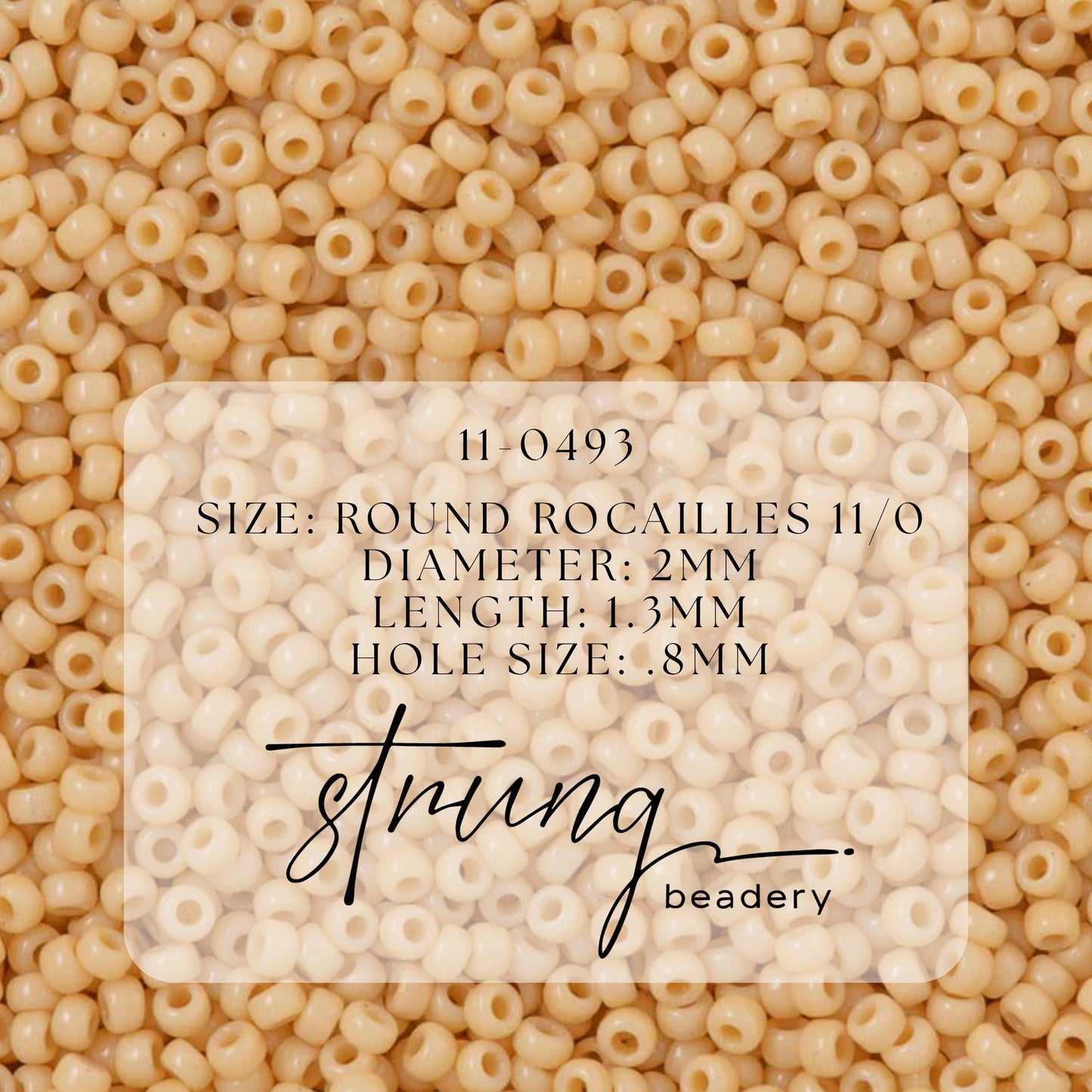 11-0493 Miyuki Seed Bead Round Rocailles 11/0 | Opaque Light Butter Rum | 15g | Japanese Beads for Jewelry Making