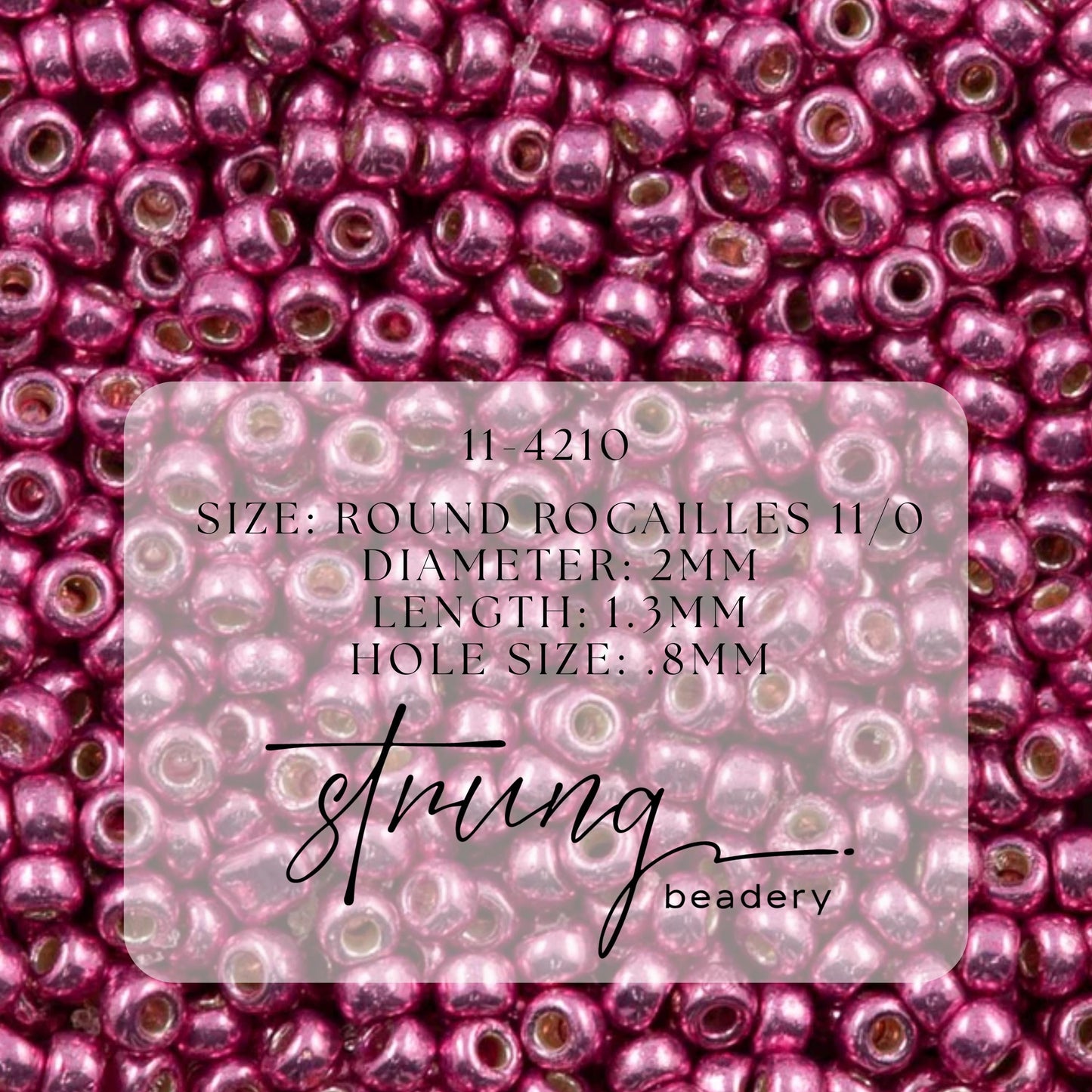 11-4210 Miyuki Seed Bead Round Rocailles 11/0 | Duracoat Galvanized Hot Pink | 15g | Japanese Beads for Jewelry Making
