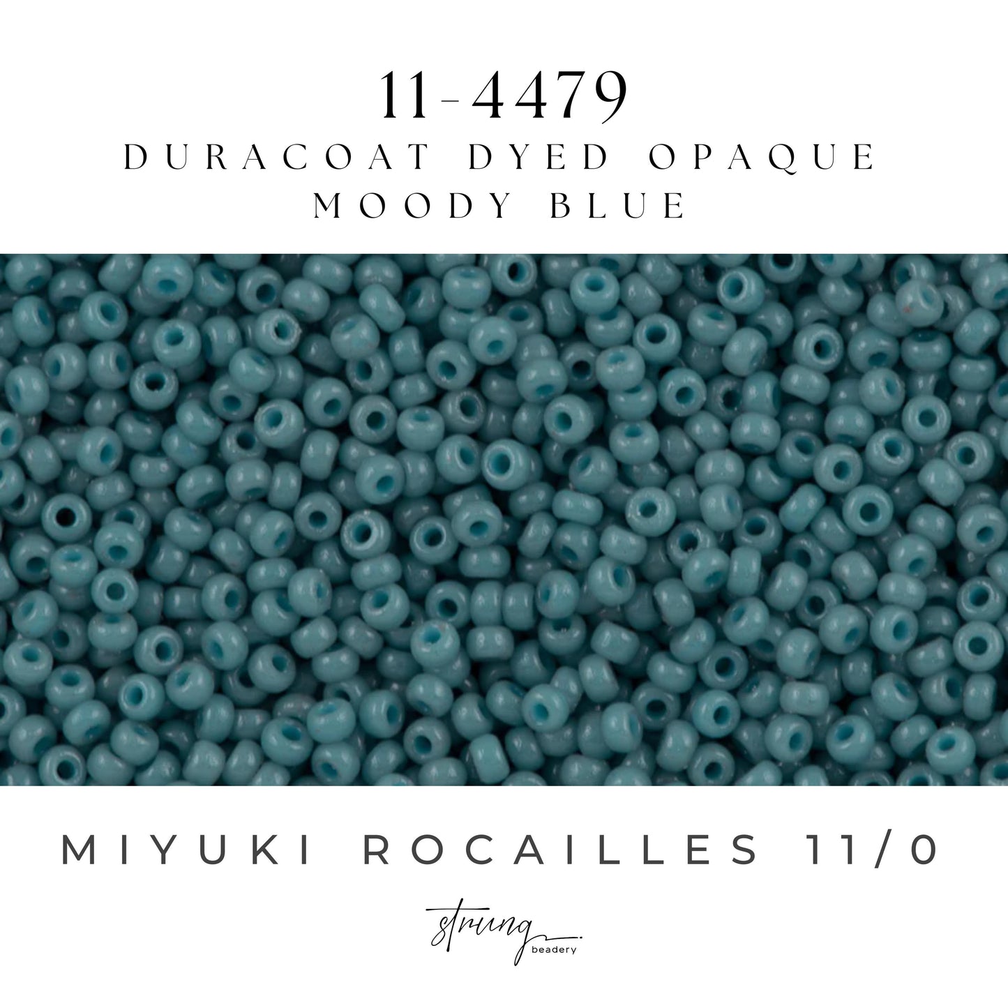11-4479 Miyuki Seed Bead Round Rocailles 11/0 | Duracoat Opaque Light Cadet Blue | 15g | Japanese Beads for Jewelry Making