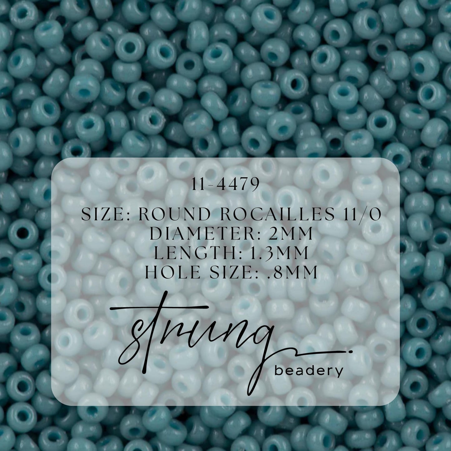 11-4479 Miyuki Seed Bead Round Rocailles 11/0 | Duracoat Opaque Light Cadet Blue | 15g | Japanese Beads for Jewelry Making