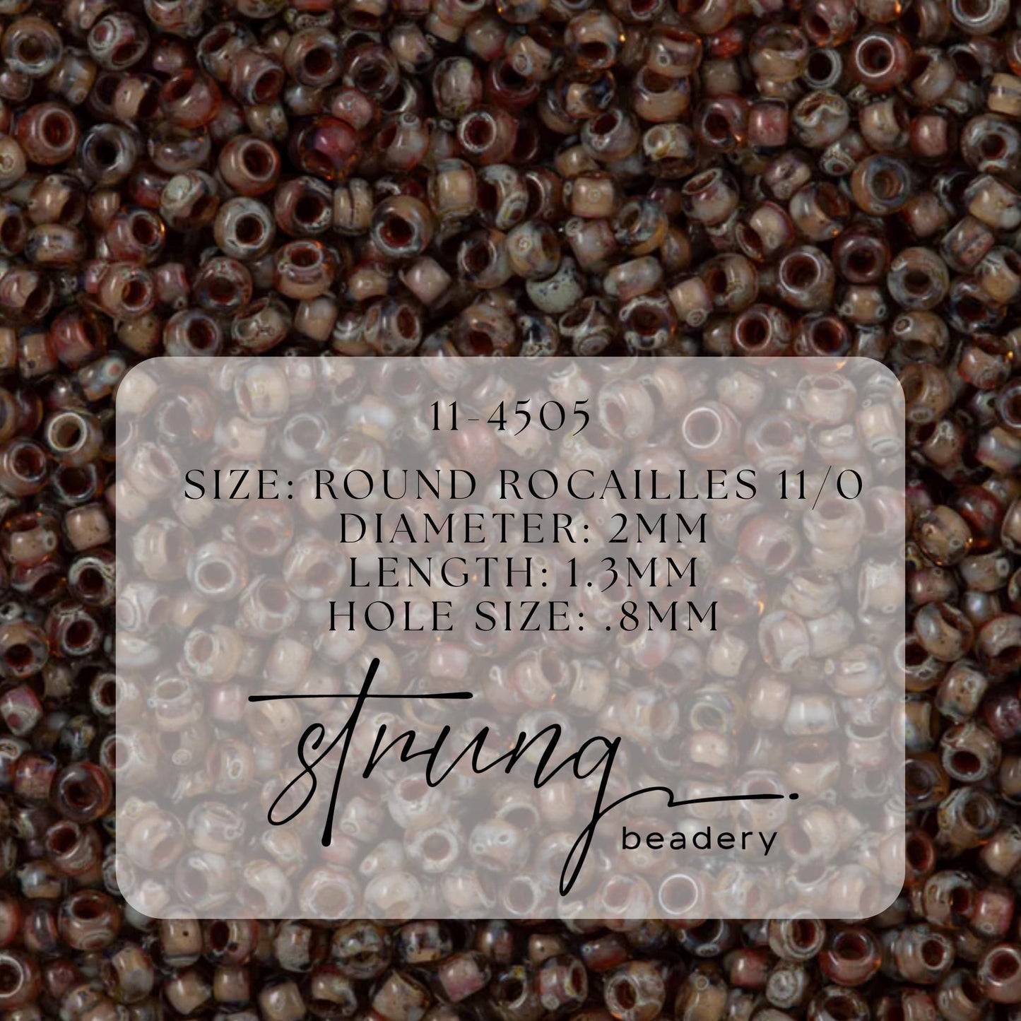 11-4505 Miyuki Seed Bead Round Rocailles 11/0 | Transparent Lt Smoky Topaz | 15g | Japanese Beads for Jewelry Making