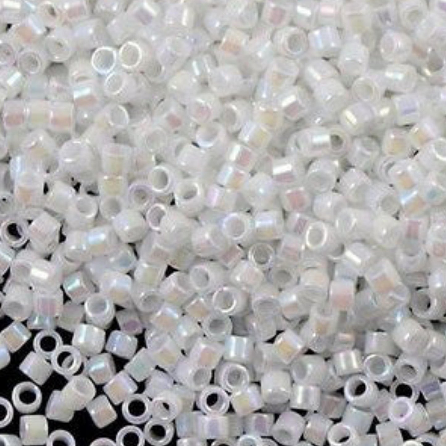 DB0202 Miyuki Delica Beads 11/0 White Pearl AB – 8 grams - Japanese Seed Beads for Jewelry Making