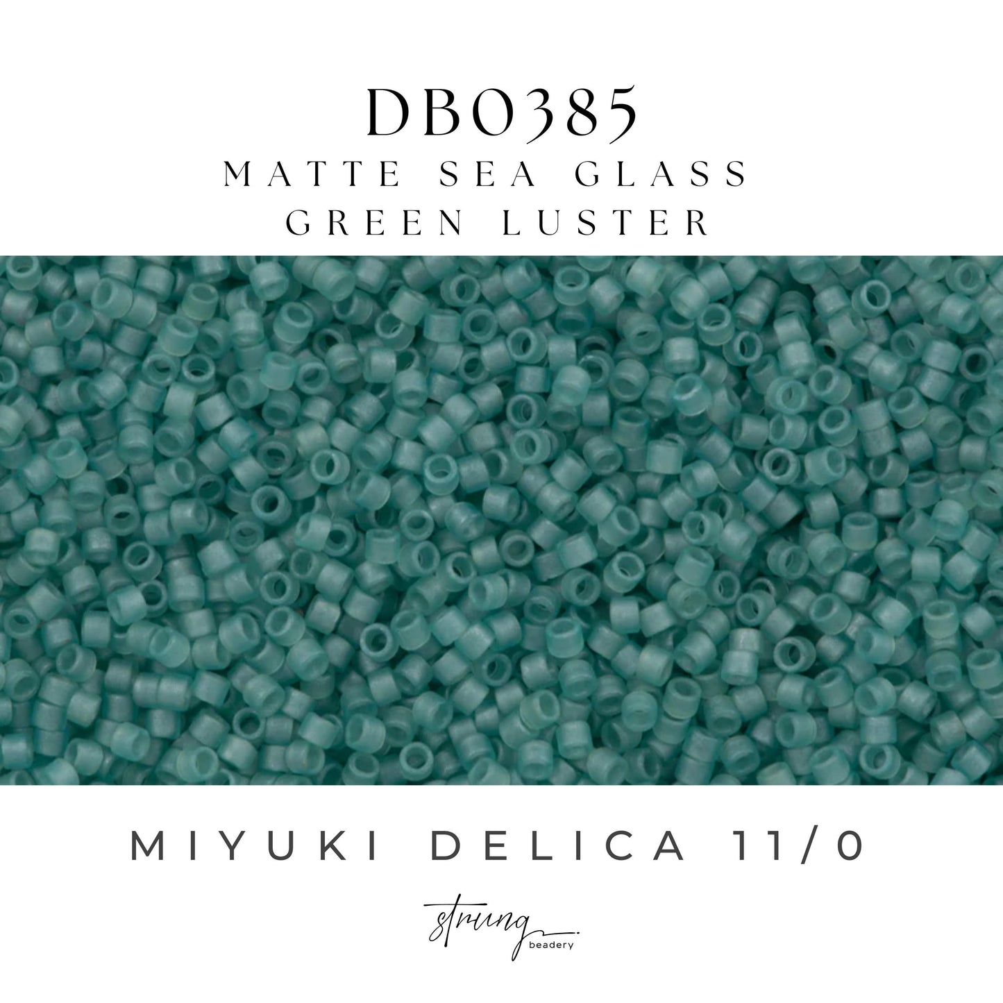 DB0385 Miyuki Delica Beads 11/0 Matte Sea Glass Green Luster– 8 grams - Japanese Seed Beads for Jewelry Making