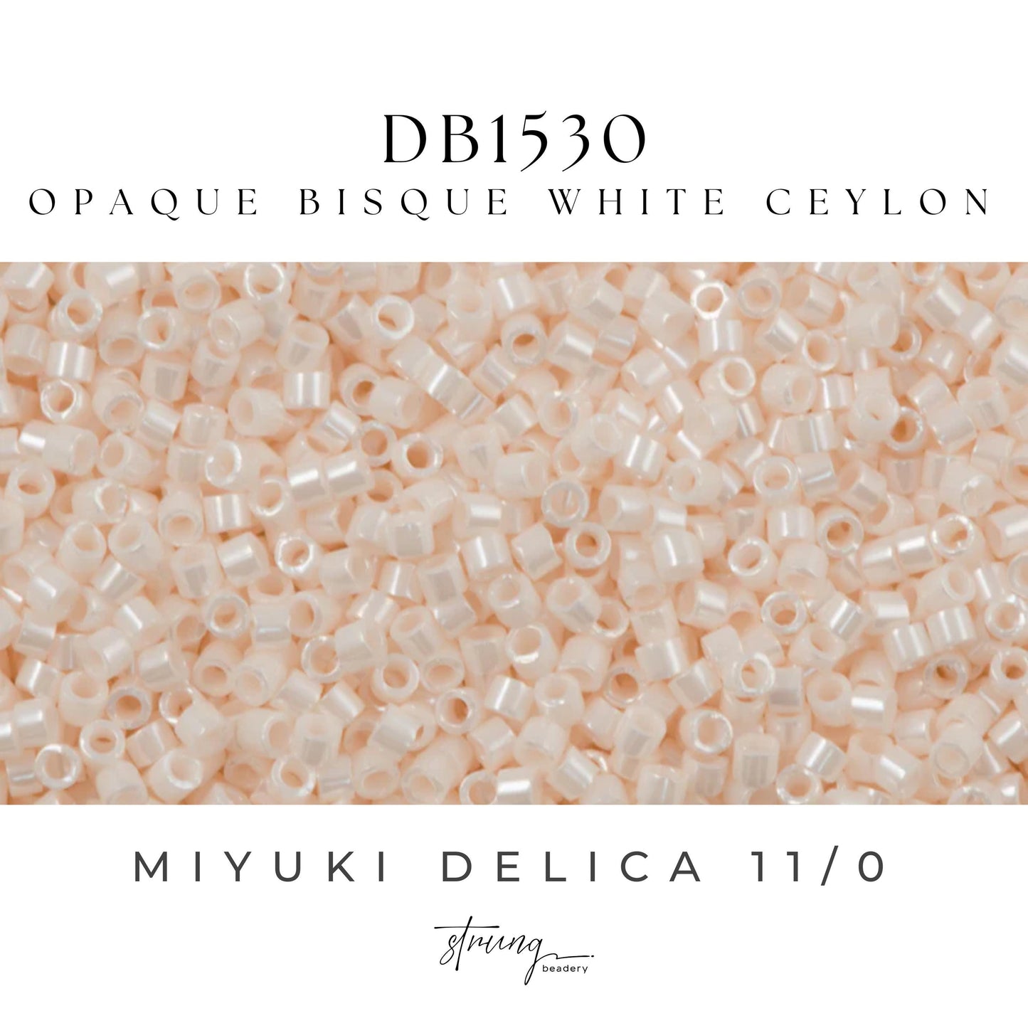 DB1530 Miyuki Delica Beads 11/0 Opaque Bisque White Ceylon – 8 grams - Japanese Seed Beads for Jewelry Making
