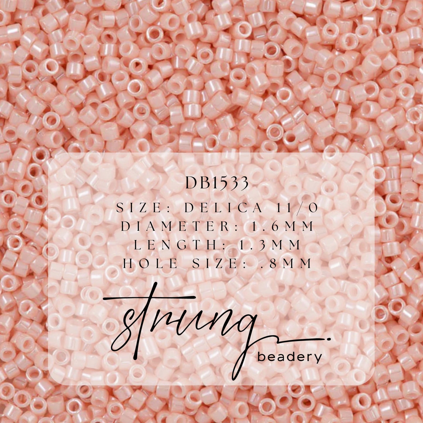 DB1533 Miyuki Delica Beads 11/0 Opaque Lt Salmon Ceylon– 8 grams - Japanese Seed Beads for Jewelry Making