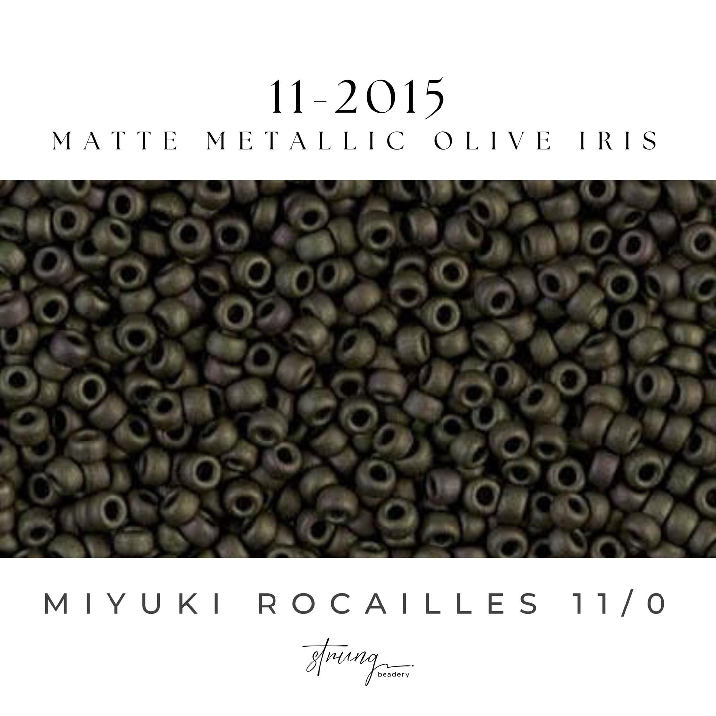 11-2015 Miyuki Seed Bead Round Rocailles 11/0 | Matte Metallic Olive Iris |15g | Japanese Beads for Jewelry Making