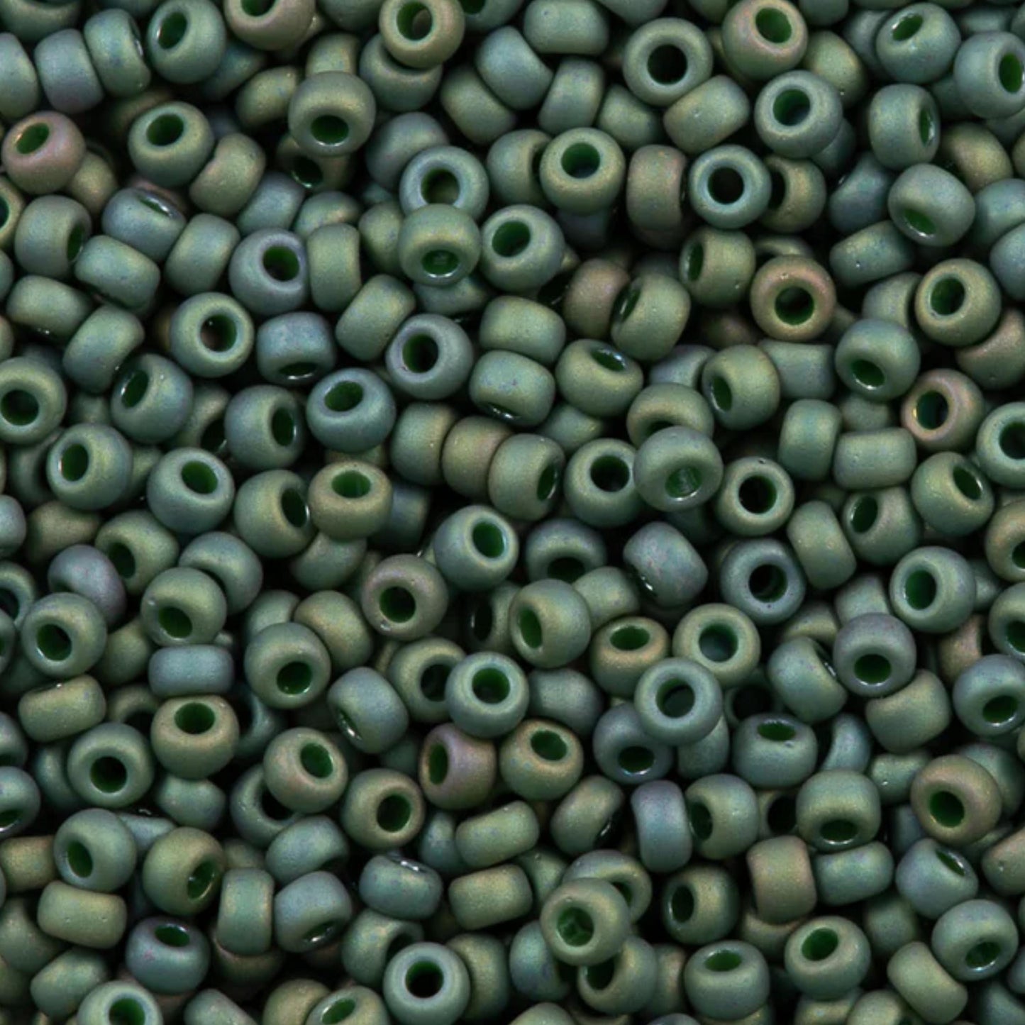 11-2031 Miyuki Seed Bead Round Rocailles 11/0 | Matte Metallic Sage Green Luster |15g | Japanese Beads for Jewelry Making