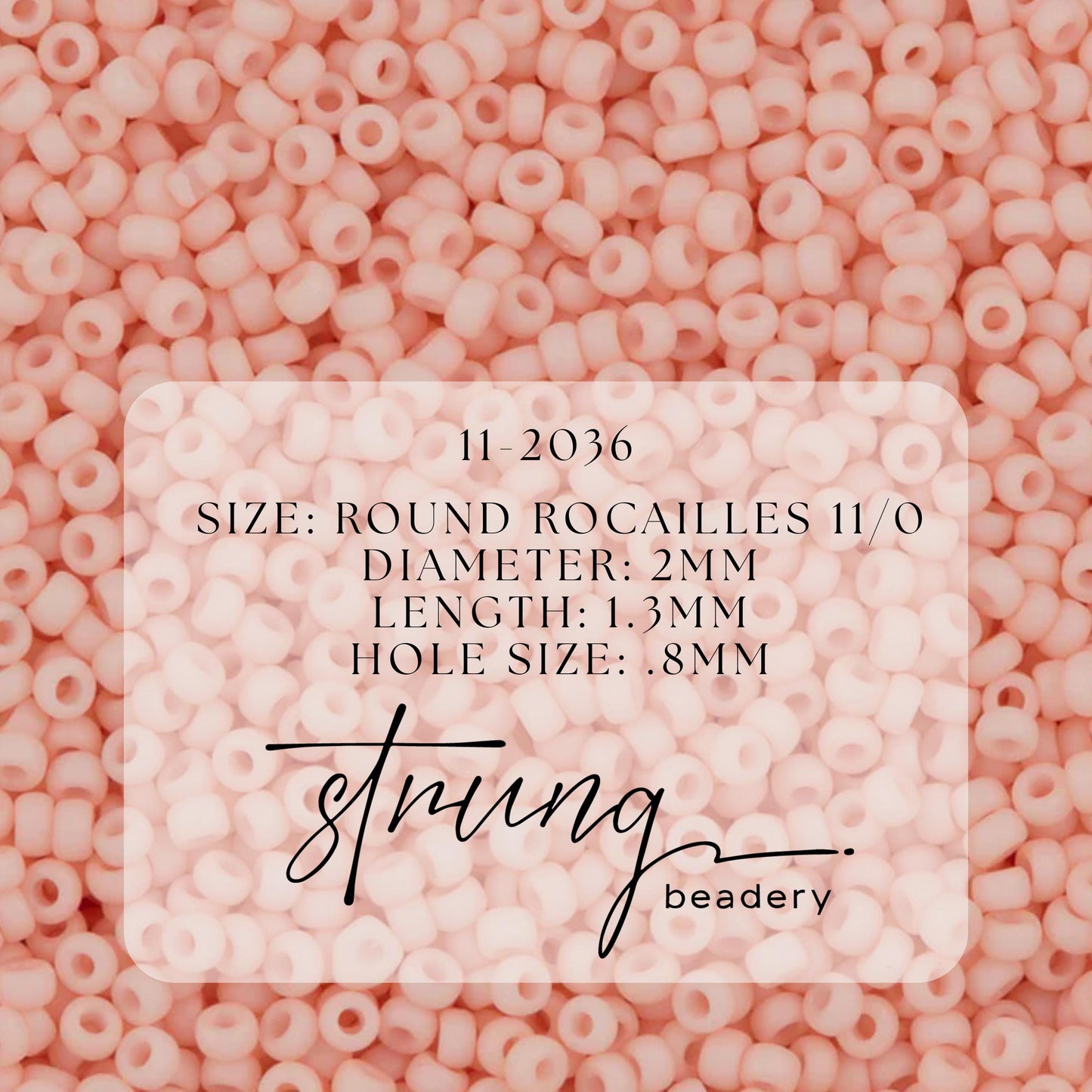 11-2036 Miyuki Seed Bead Round Rocailles 11/0 | Opaque Matte Light Tea Rose |15g | Japanese Beads for Jewelry Making