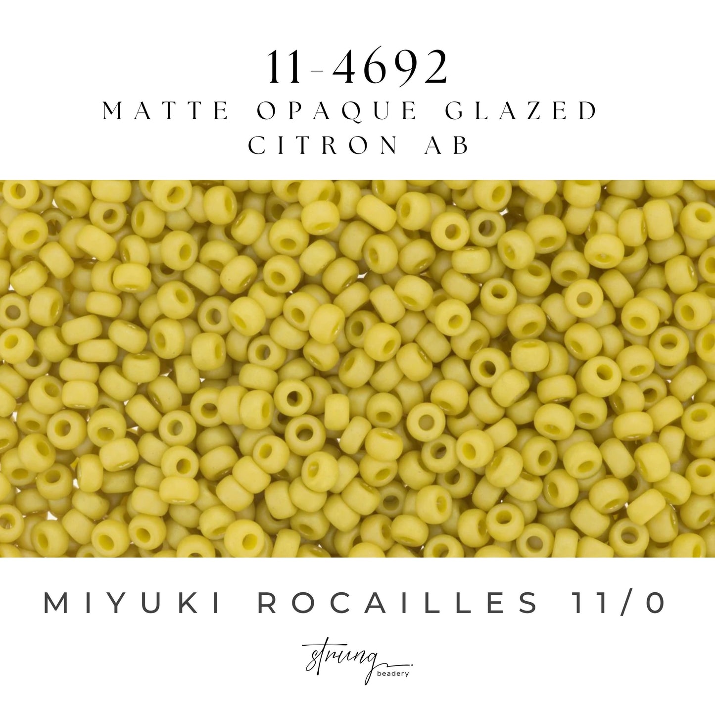 11-4692 Miyuki Seed Bead Round Rocailles 11/0 | Matte Opaque Glazed Citron AB |15g | Japanese Beads for Jewelry Making