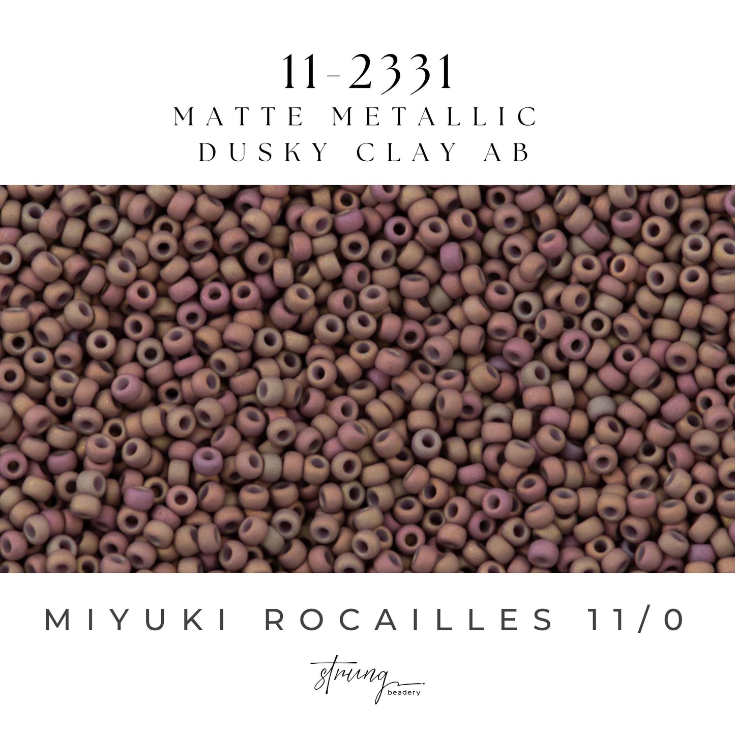 11-2331 Miyuki Seed Bead Round Rocailles 11/0 | Matte Metallic Dusky Clay AB |15g | Japanese Beads for Jewelry Making