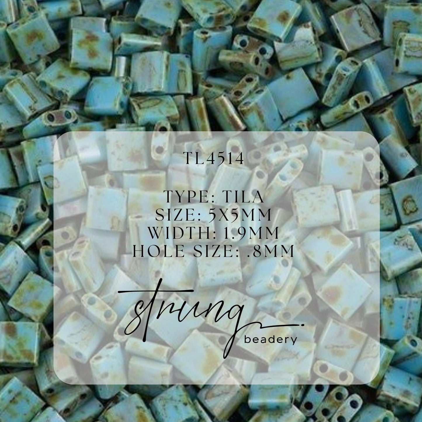 Miyuki Tila Beads Opaque Seafoam Green Picasso Glass Tile Beads TL-4514| Full | 8 Grams for Jewelry Making