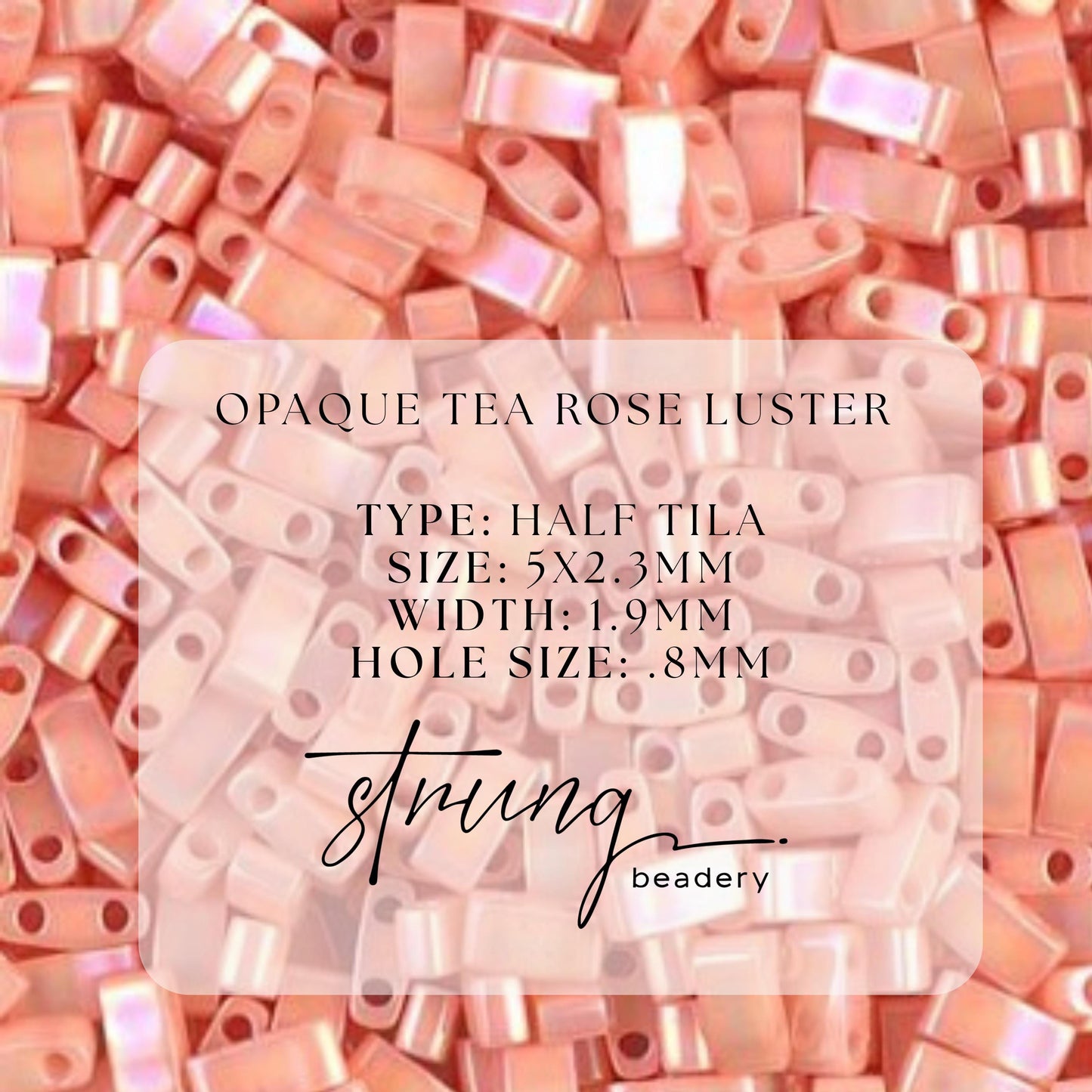 Miyuki Tila Beads Opaque Salmon Luster Glass Tile Beads TL-0596| Full | 8 Grams for Jewelry Making