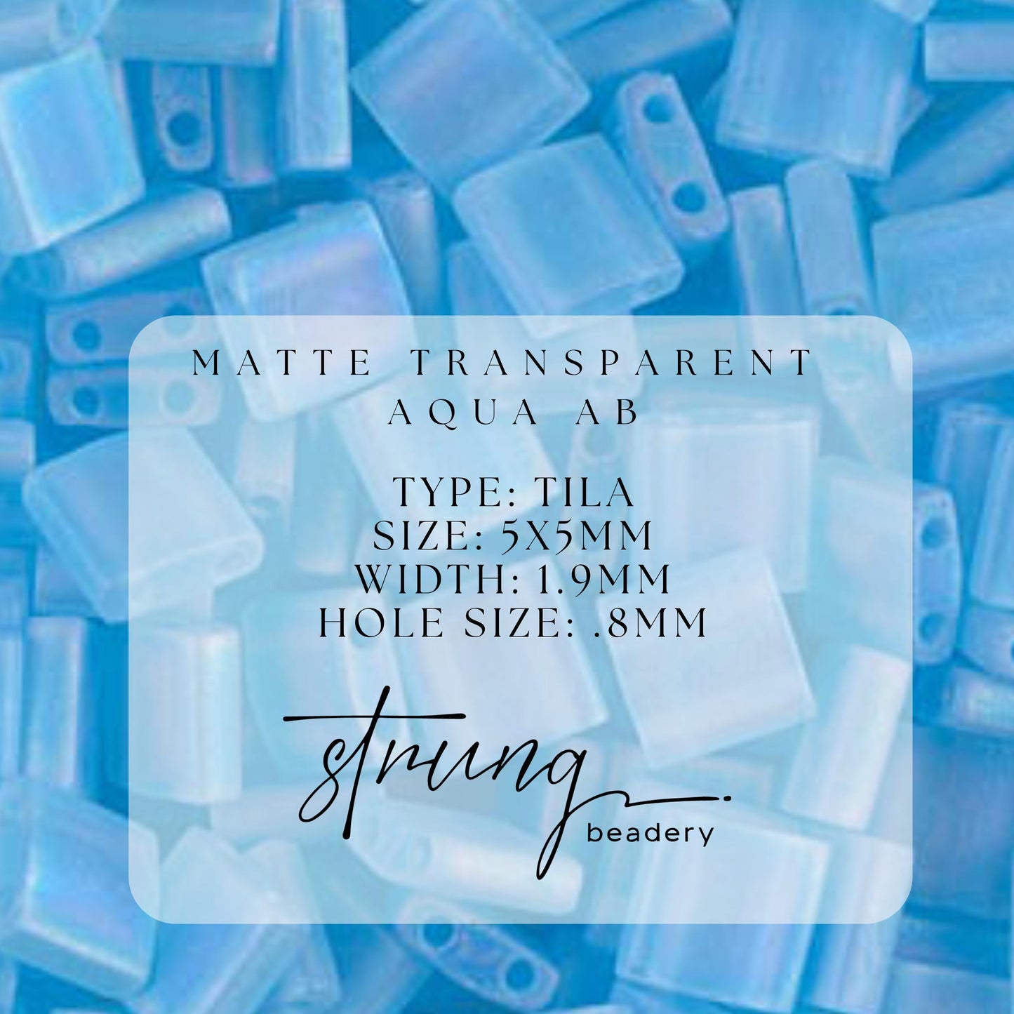 Miyuki Tila Beads Matte Transparent Aqua AB Glass Tile Beads TL-148FR | Full | 8 Grams for Jewelry Making