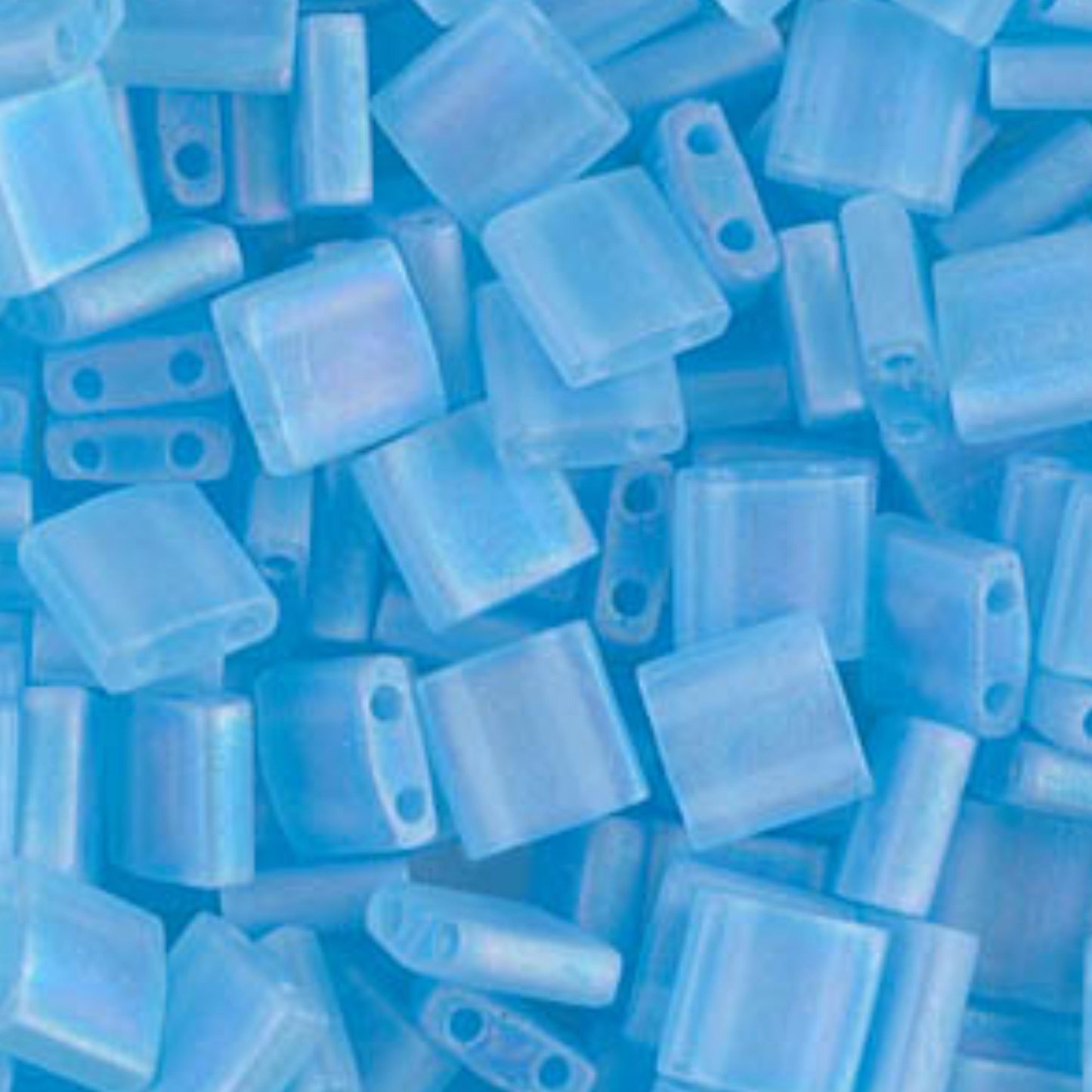 Miyuki Tila Beads Matte Transparent Aqua AB Glass Tile Beads TL-148FR | Full | 8 Grams for Jewelry Making