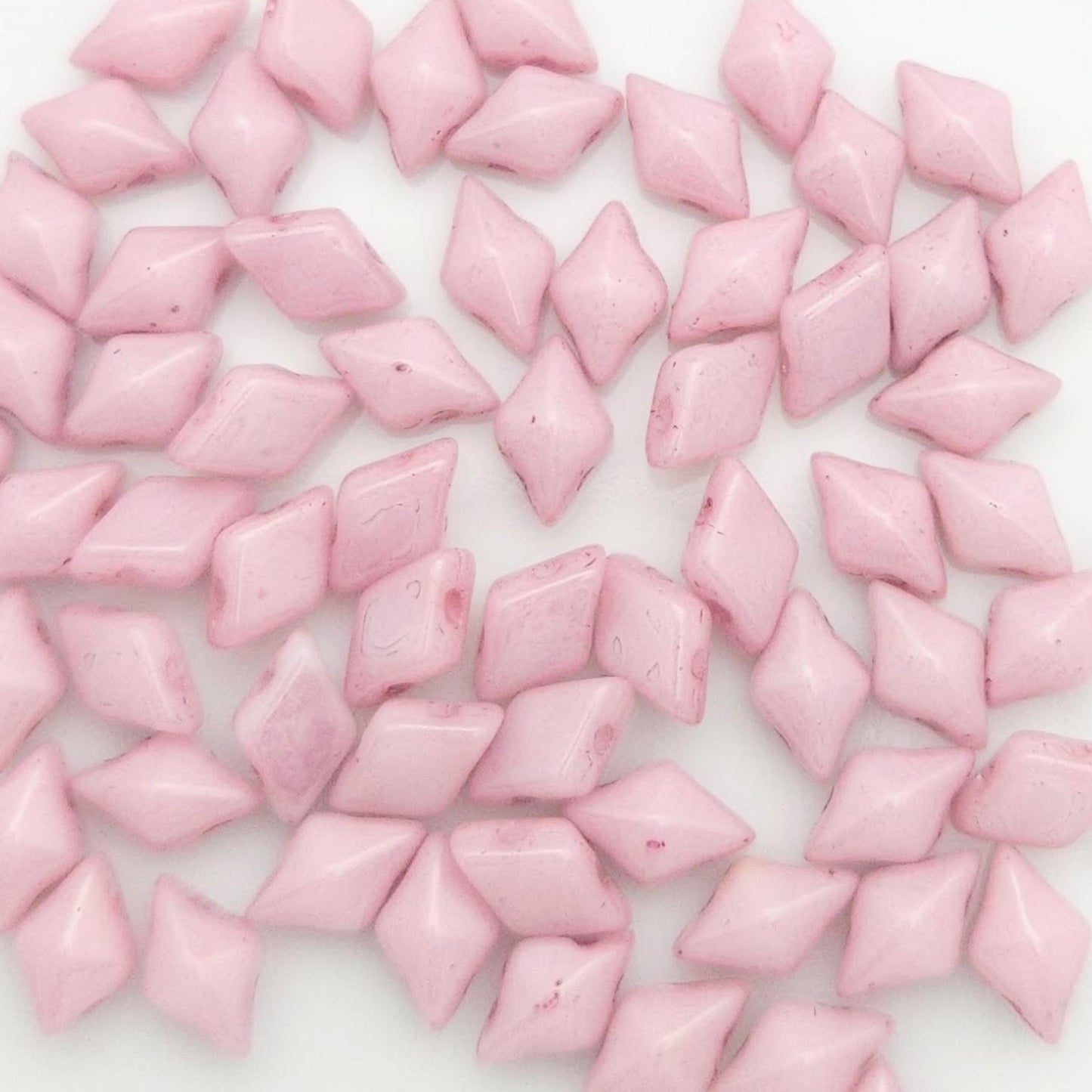 DiamonDuo™ Czech Glass Beads | 8g Tube | Chalk Light Rose| Jewelry Making Beads for Bracelets & Necklaces
