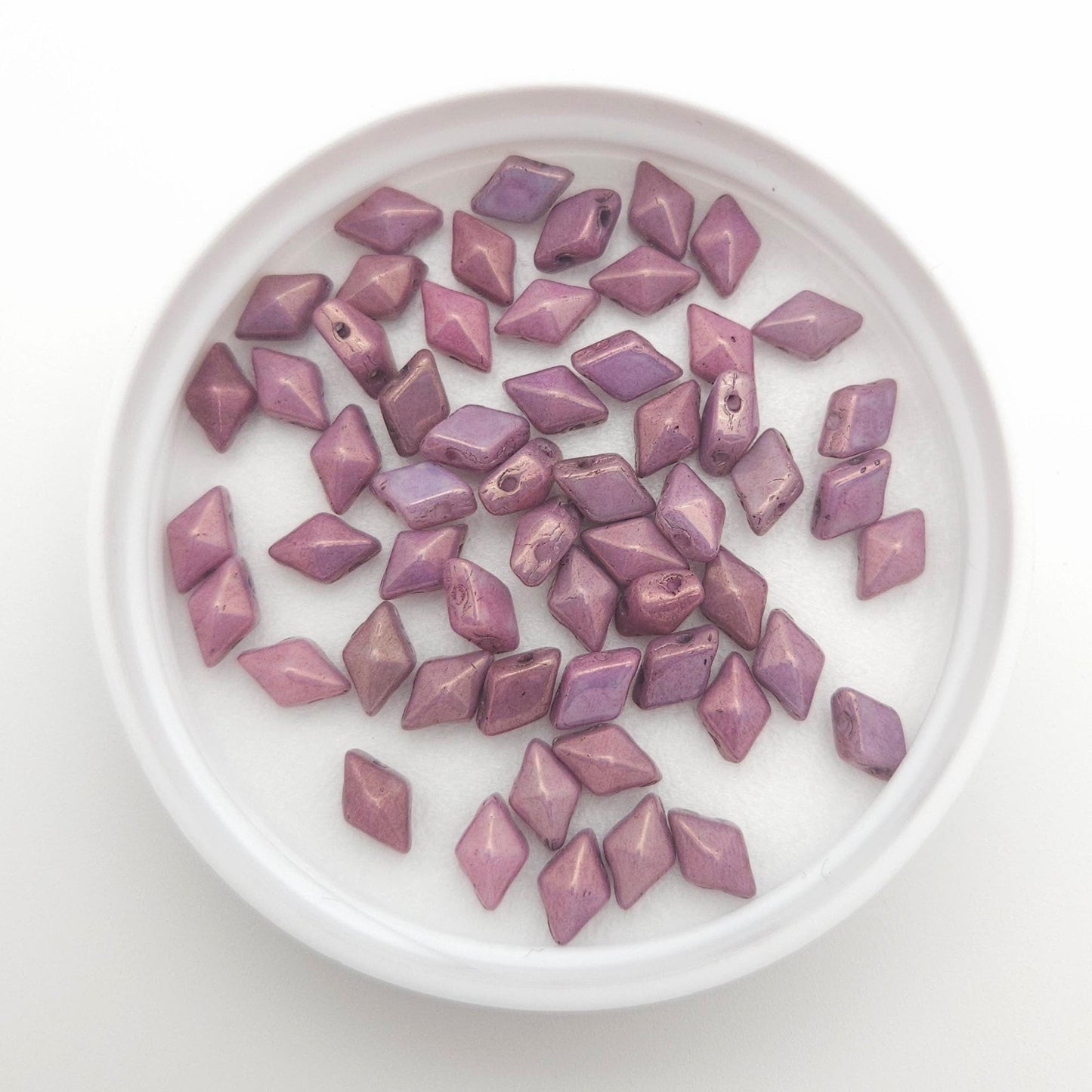 DiamonDuo™ Czech Glass Beads | 8g Tube | Chalk Lumi Purple Jewelry Making Beads for Bracelets & Necklaces
