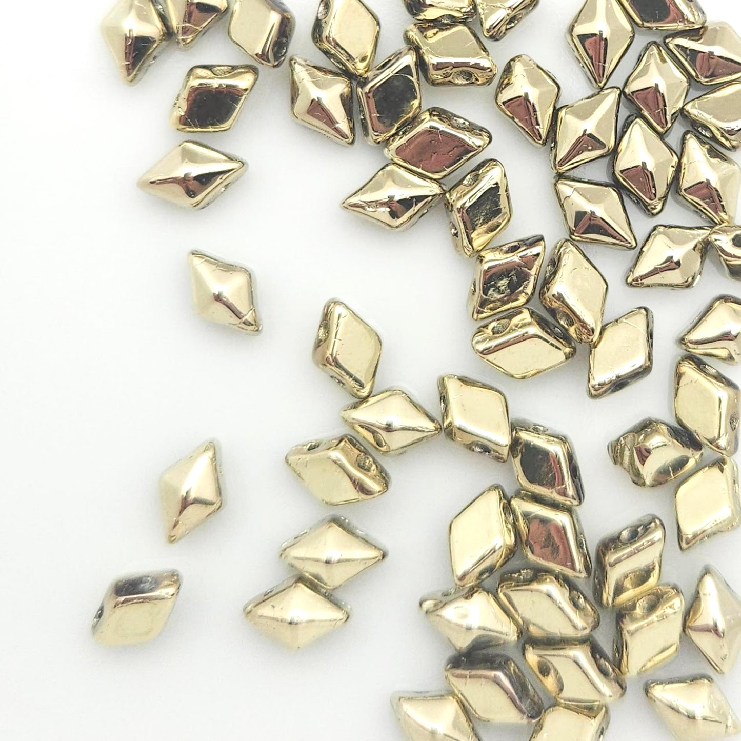DiamonDuo™ Czech Glass Beads | 8g Tube | Full Aurum | Jewelry Making Beads for Bracelets & Necklaces