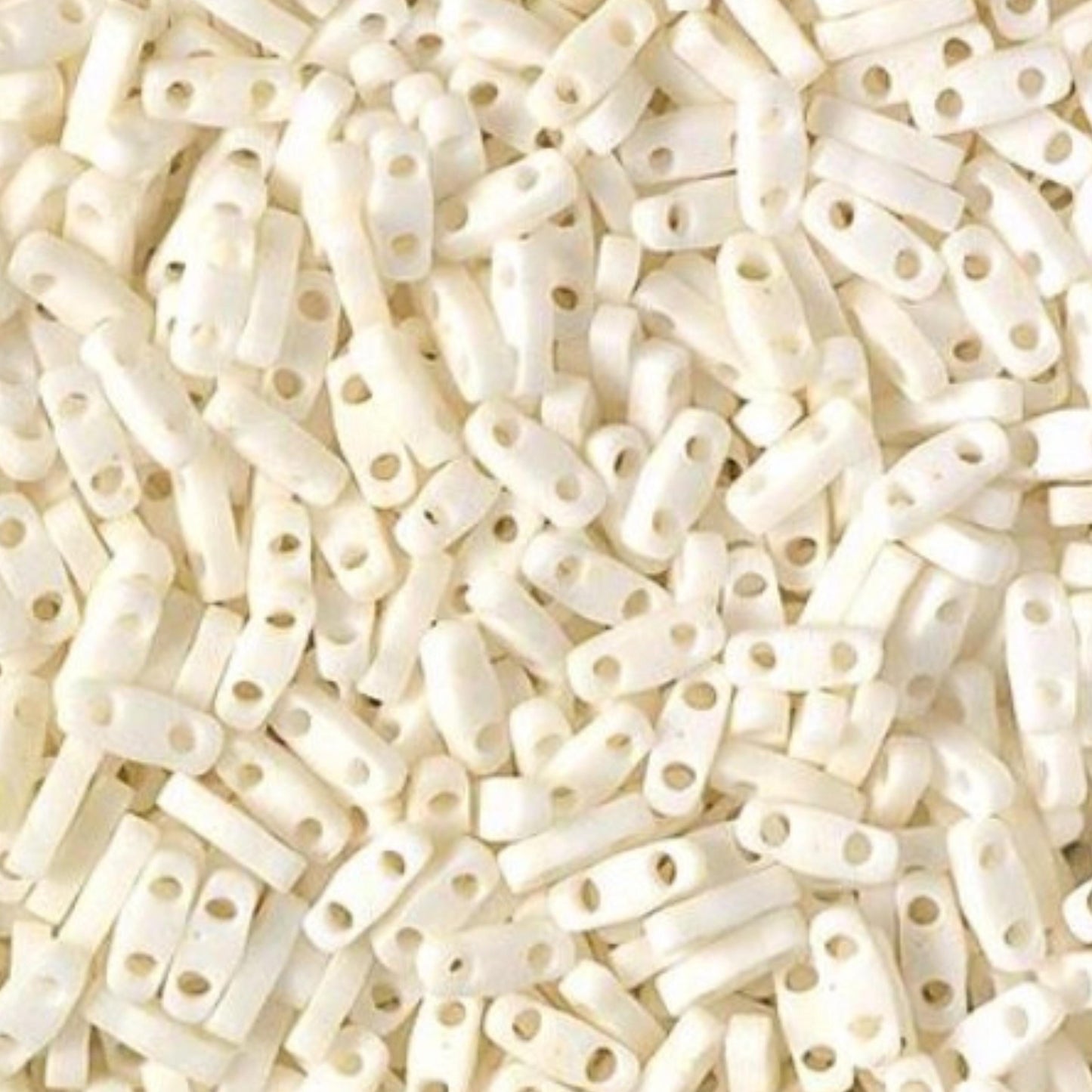 Miyuki Quarter Tila Bead Opaque Matte Cream Glass Tile Beads QTL-2021 | Quarter | 8 Grams for Jewelry Making