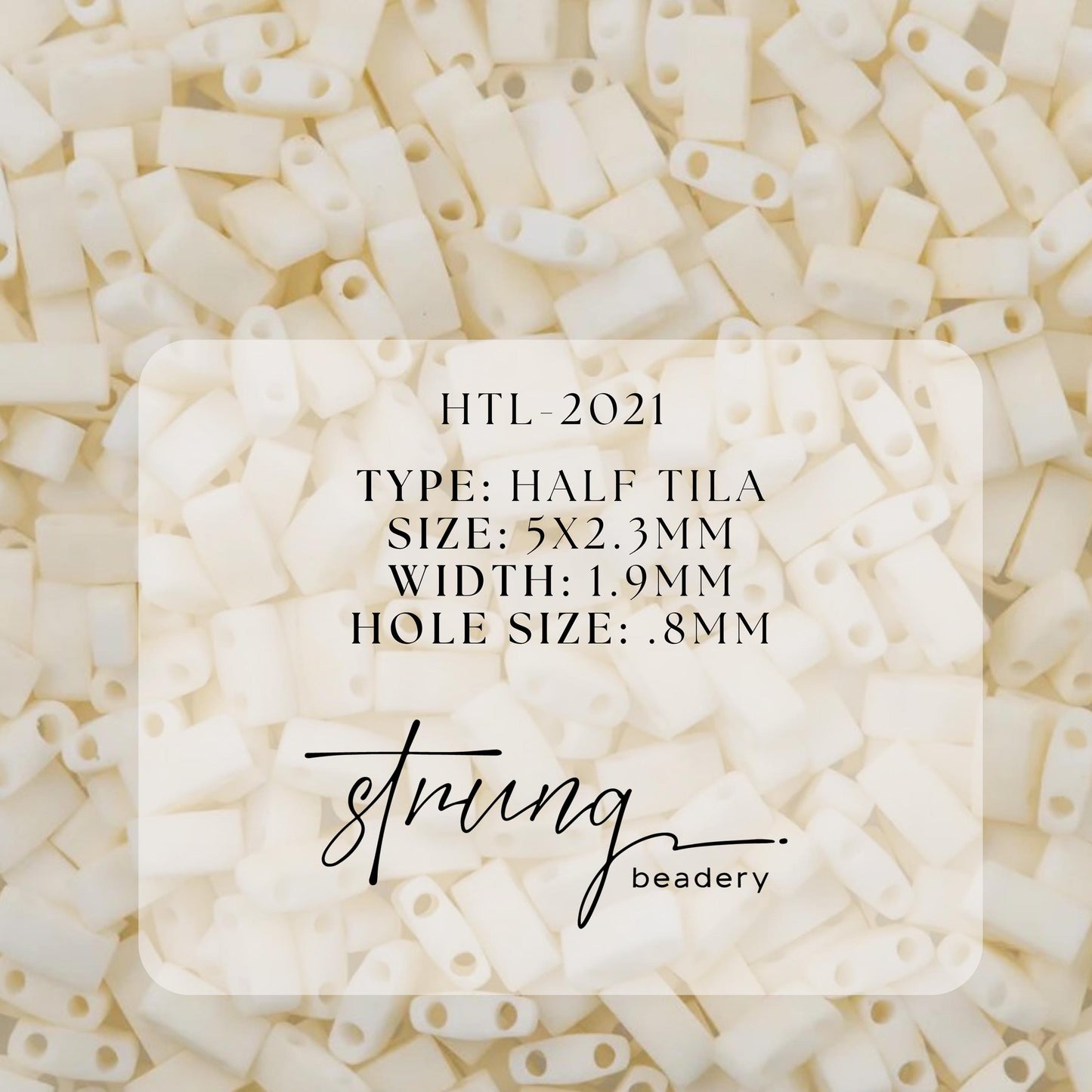 Miyuki Half Tila Beads Opaque Matte Cream Glass Tile Beds HTL-2021 | Half | 8 Grams for Jewelry Making