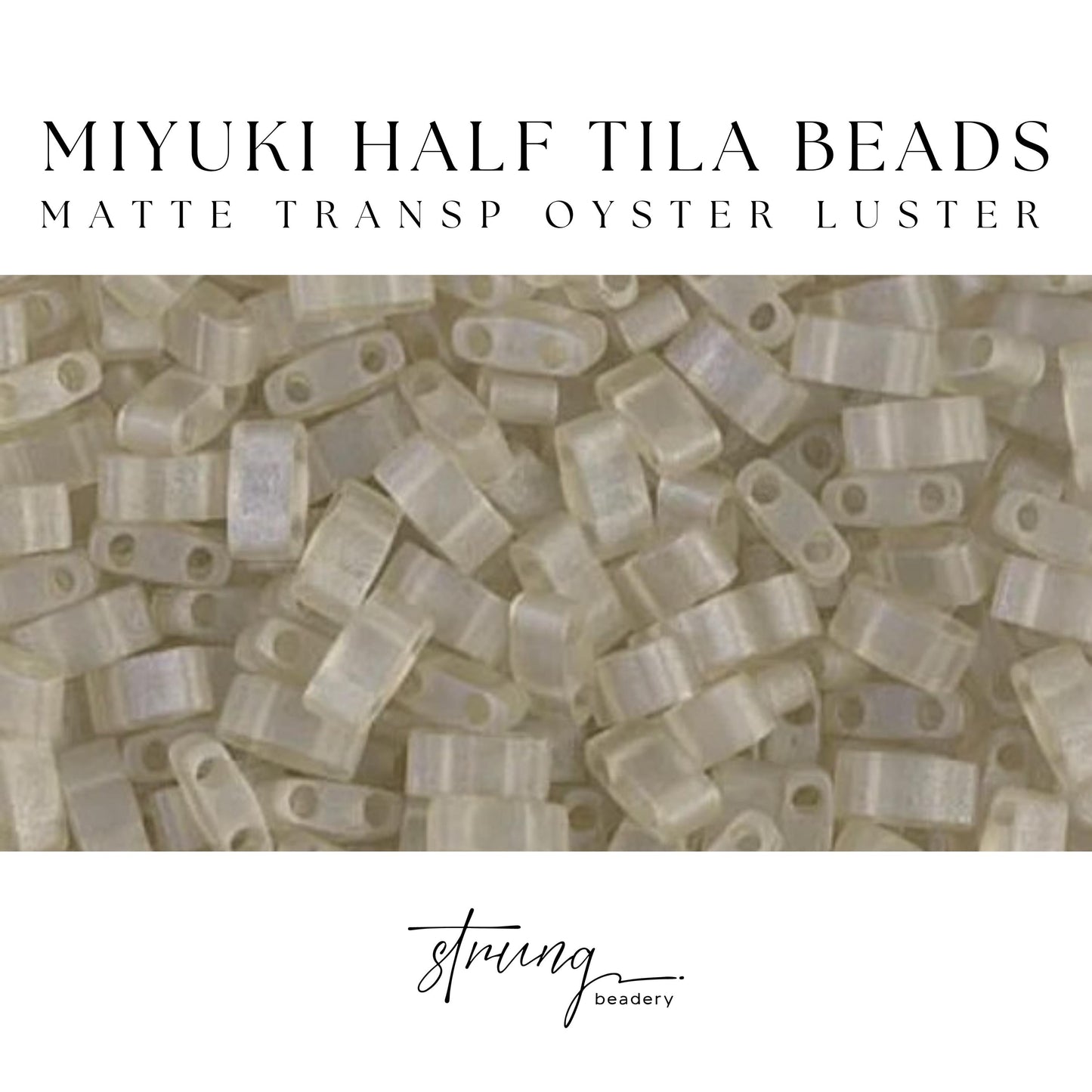 Miyuki Half Tila Beads Matte Transparent Oyster Luster Glass Tile Beds HTL-3173 | Half | 8 Grams for Jewelry Making