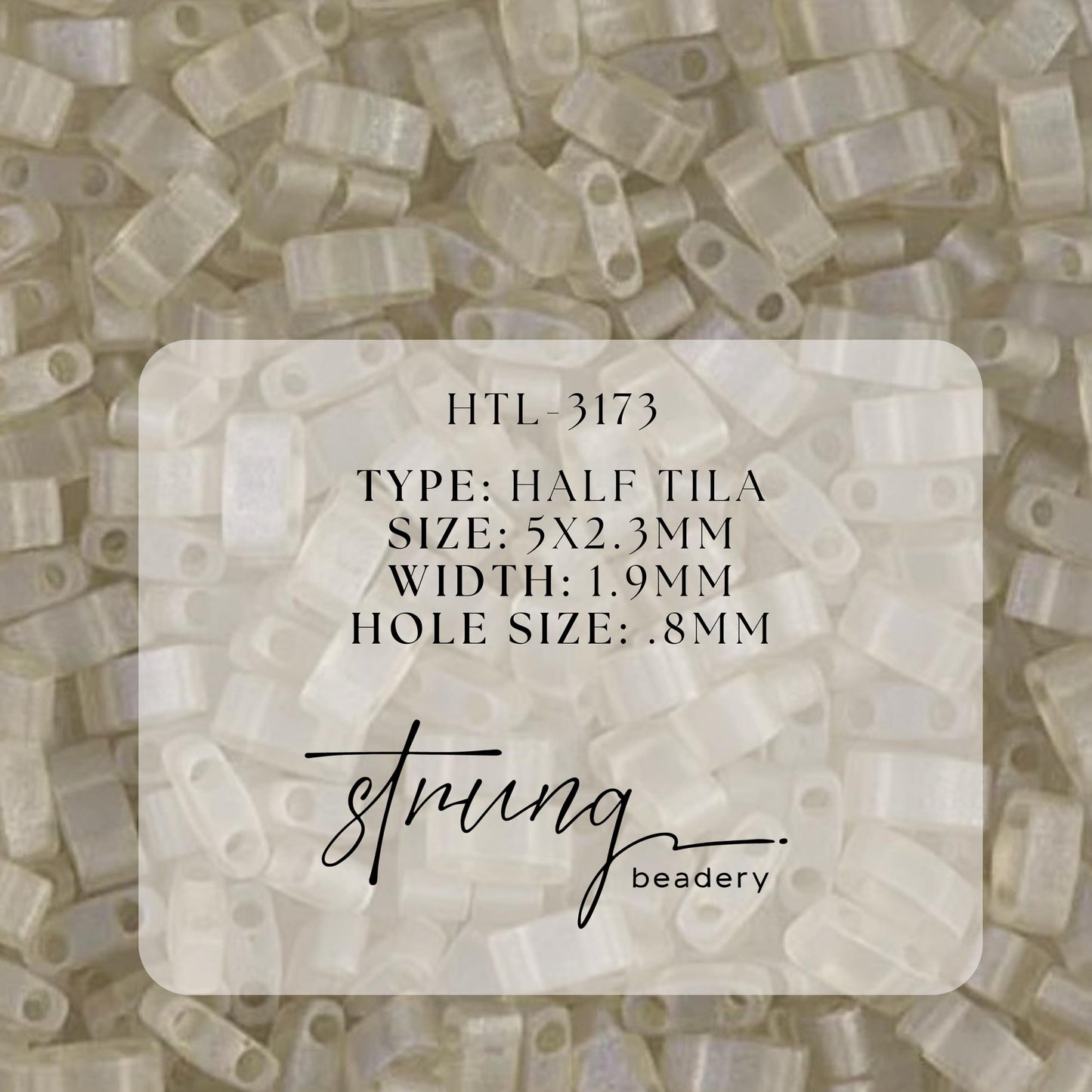 Miyuki Half Tila Beads Matte Transparent Oyster Luster Glass Tile Beds HTL-3173 | Half | 8 Grams for Jewelry Making