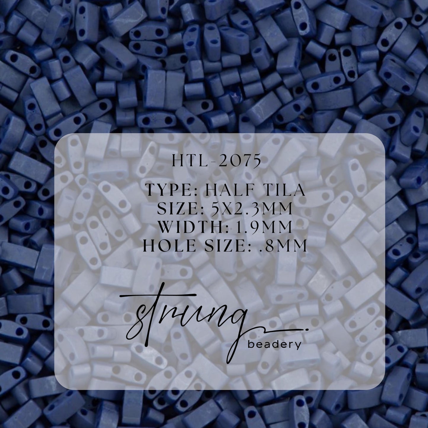 Miyuki Half Tila Beads Opaque Matte Metallic Cobalt Glass Tile Beds HTL-2075 | Half | 8 Grams for Jewelry Making