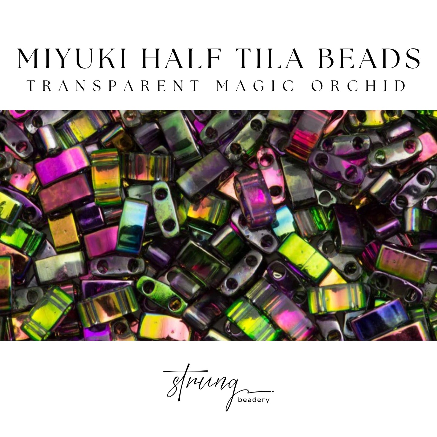 Miyuki Half Tila Beads Transparent Magic Orchid Glass Tile Beds HTL-4571 | Half | 8 Grams for Jewelry Making