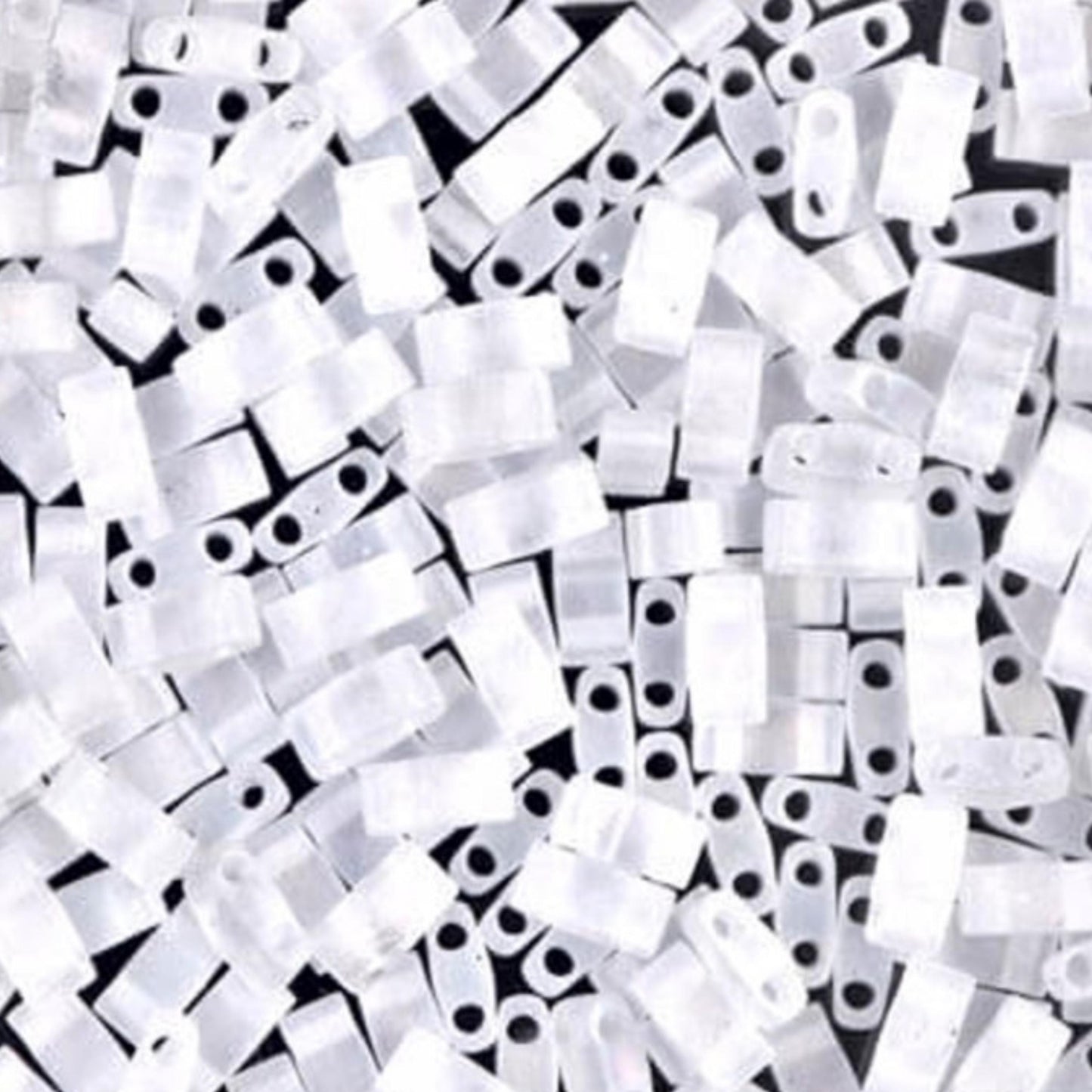 Miyuki Half Tila Beads Matte Transparent Crystal AB Glass Tile Beads HTL-0131FR | Half | 8 Grams for Jewelry Making