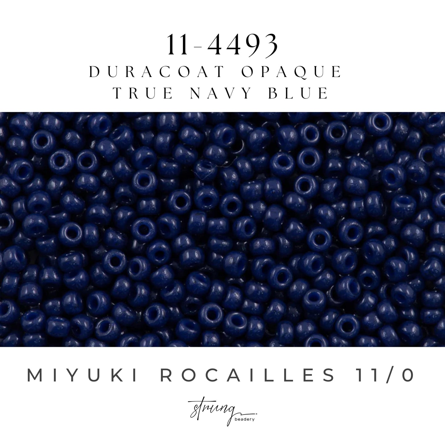 11-4493 Miyuki Seed Bead Round Rocailles 11/0 | Duracoat Opaque True Navy Blue | 15g | Japanese Beads Jewelry Making