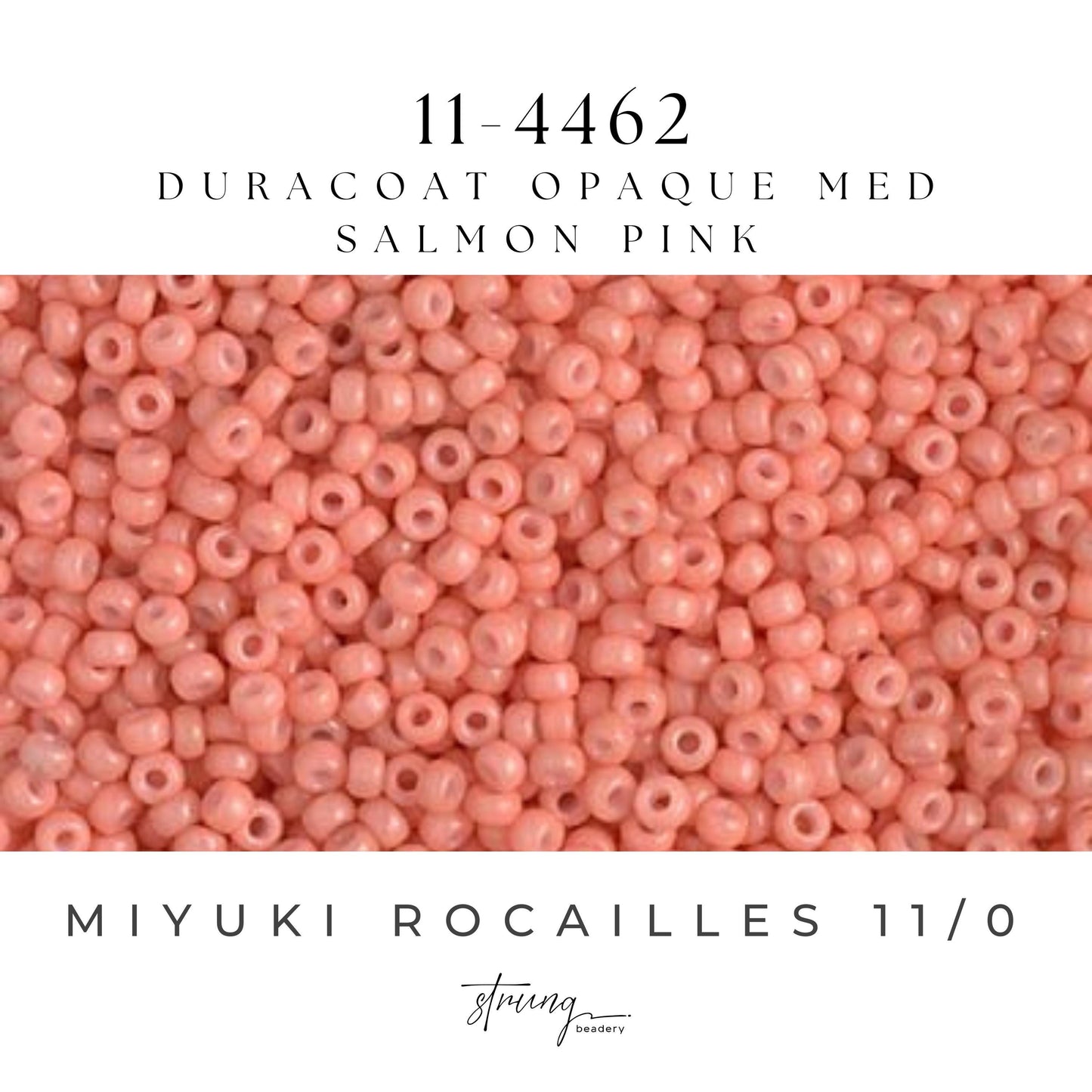 11-4462 Miyuki Seed Bead Round Rocailles 11/0 | Duracoat Opaque Med Salmon Pink | 15g | Japanese Beads Jewelry Making
