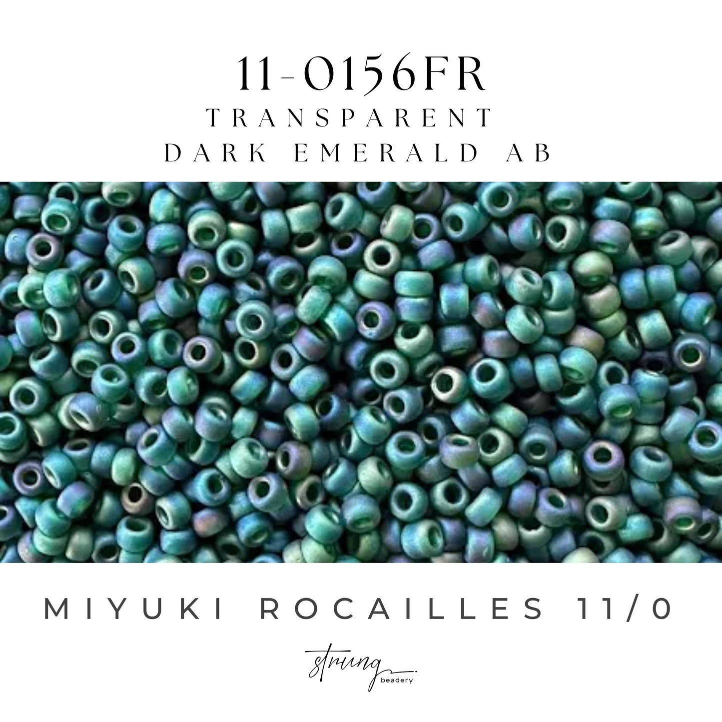 11-0156FR Miyuki Seed Bead Round Rocailles 11/0 | Transparent Teal |15g | Japanese Beads for Jewelry Making