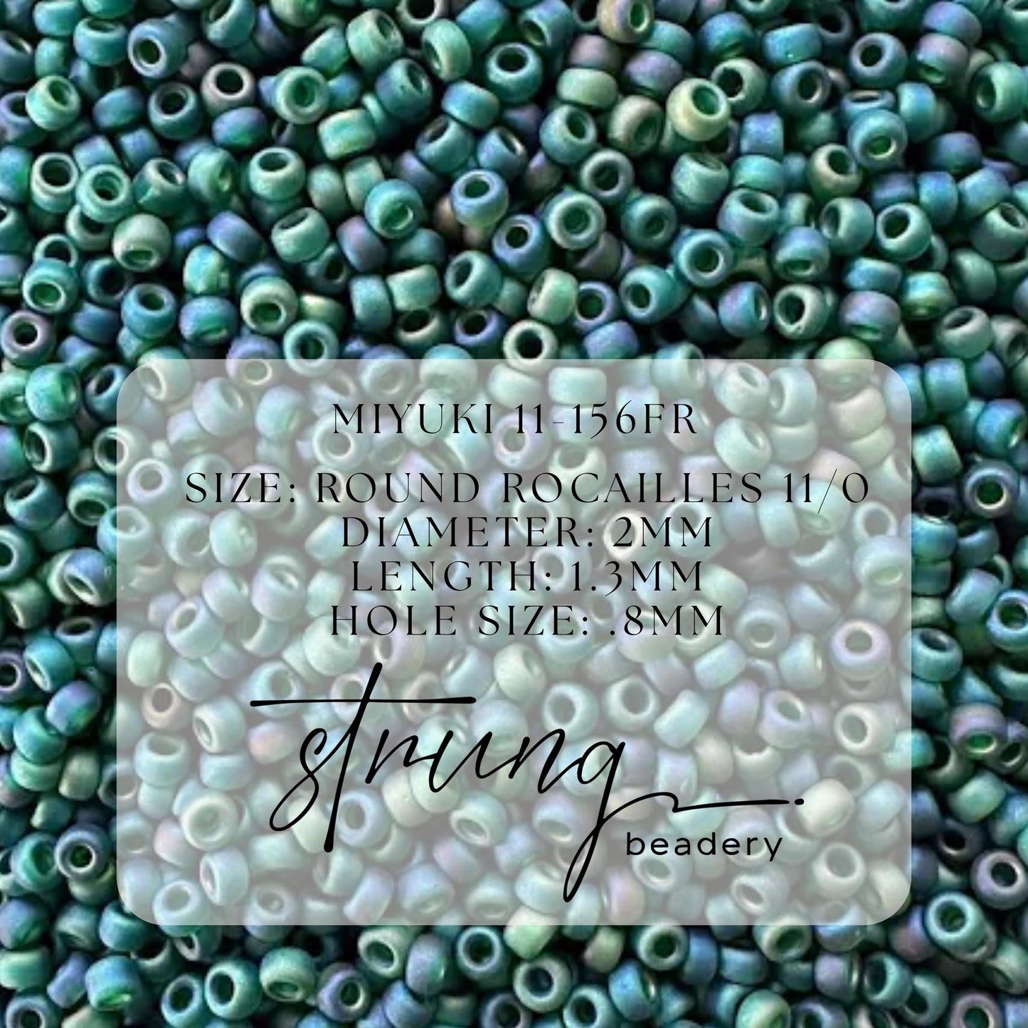 11-0156FR Miyuki Seed Bead Round Rocailles 11/0 | Transparent Teal |15g | Japanese Beads for Jewelry Making