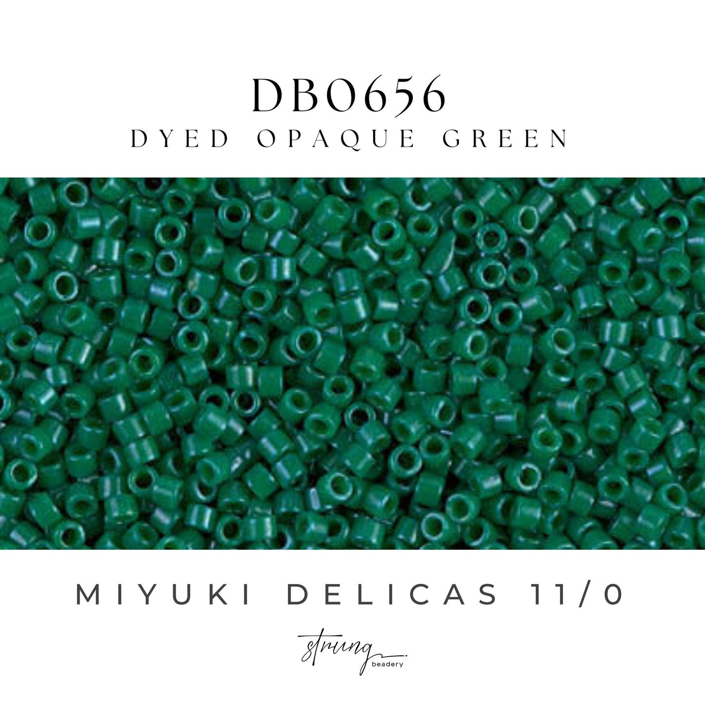DB0656 Miyuki Delica Beads 11/0 Dyed Opaque Green– 8 grams - Japanese Seed Beads for Jewelry Making