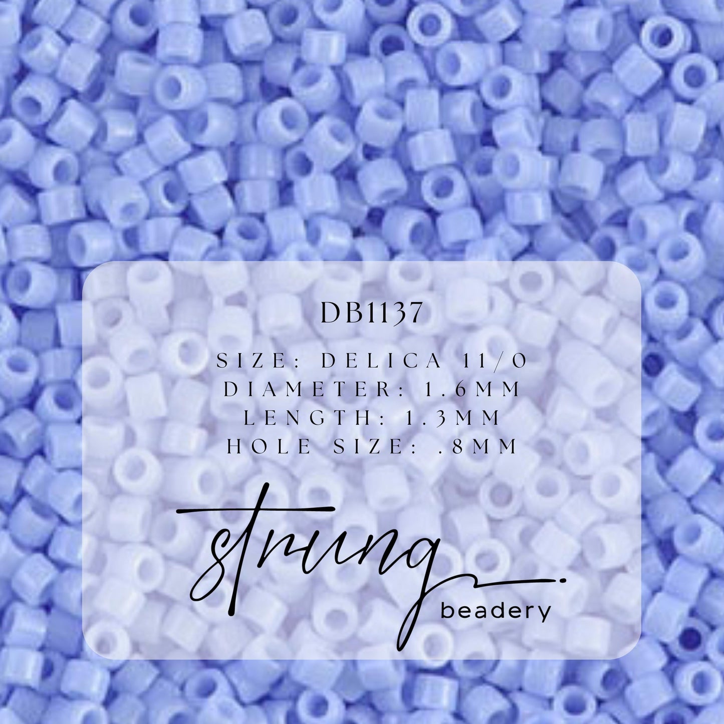 DB1137 Miyuki Delica Beads 11/0 Opaque Agate Blue– 8 grams - Japanese Seed Beads for Jewelry Making