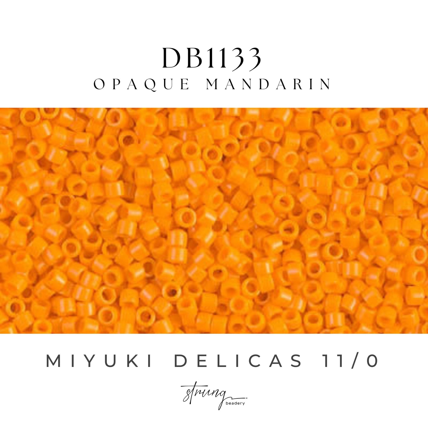 DB1133 Miyuki Delica Beads 11/0 Opaque Mandarin– 8 grams - Japanese Seed Beads for Jewelry Making