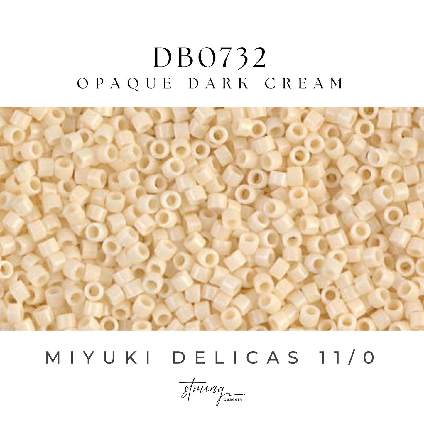 DB0732 Miyuki Delica Beads 11/0 Opaque Dark Cream – 8 grams - Japanese Seed Beads for Jewelry Making