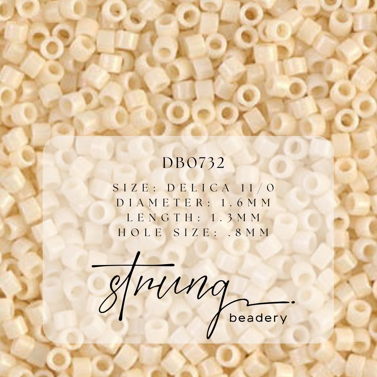 DB0732 Miyuki Delica Beads 11/0 Opaque Dark Cream – 8 grams - Japanese Seed Beads for Jewelry Making