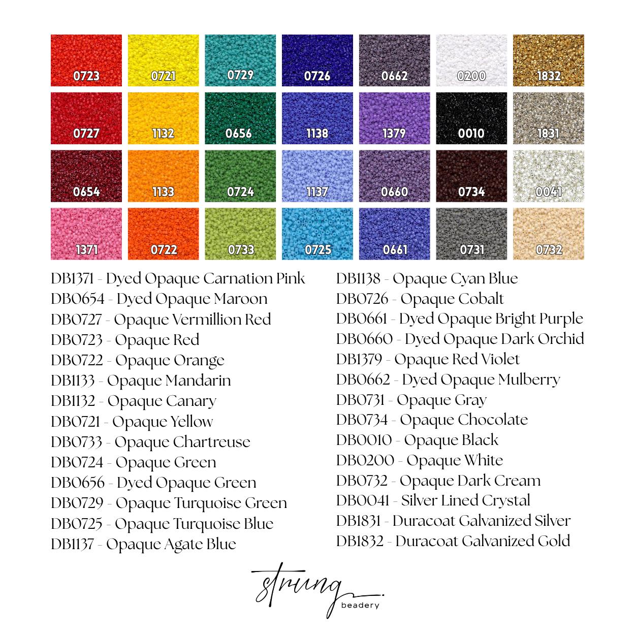 Miyuki Delica Bead Starter Kit – 28 Opaque Japanese Seed Beads in 11/0 Size, For Jewelry Making, Bead Weaving, DIY Gifts, Bead Embroidery